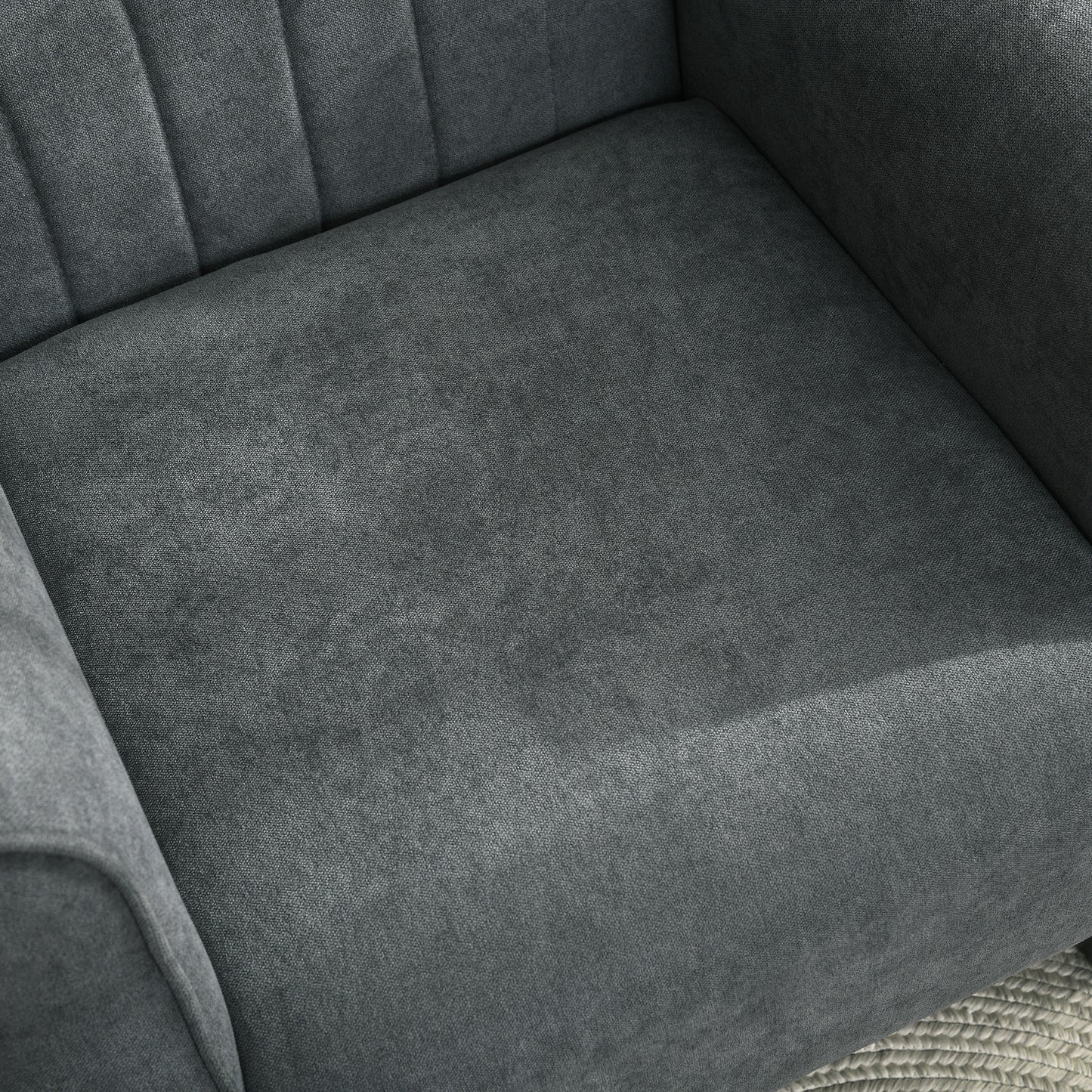 Armchair, Upholstered Modern Accent Chair with Wood Legs, Grey