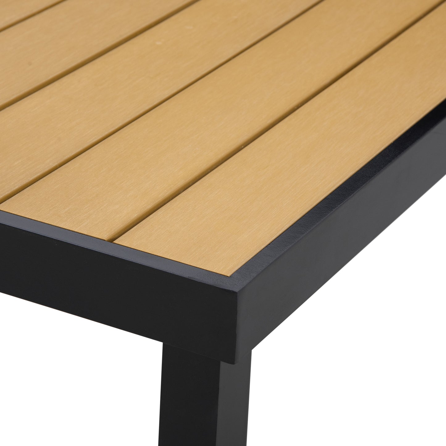Garden Dining Table for 8, Aluminium Frame for Patio, Natural