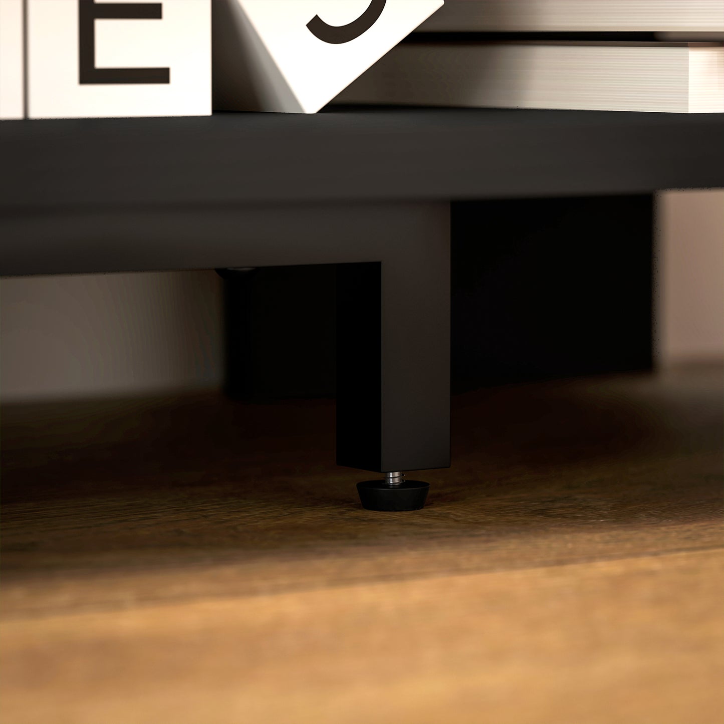 Corner TV Stand, TV Unit with Open Shelves for 47 Inch TV, Black