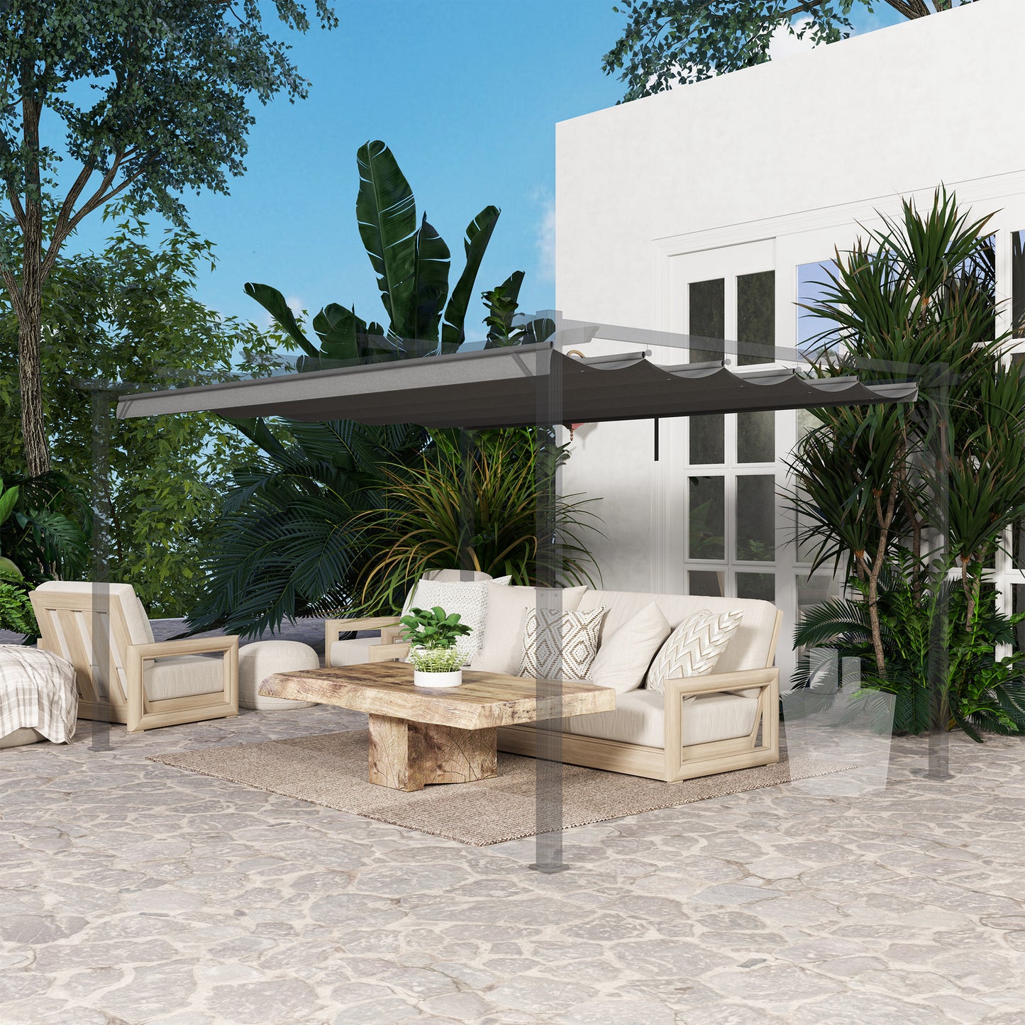 Pergola Shade Cover Replacement Canopy for 4 x 3(m) Pergola, Light Grey