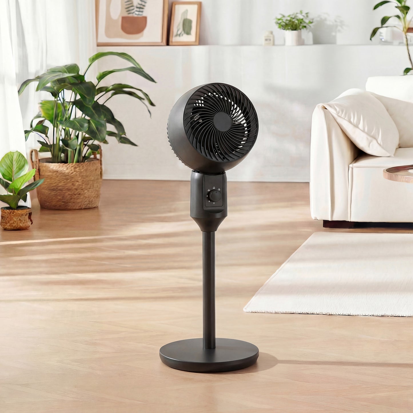 9" Pedestal Cooling Fan with Adjustable Speed, Black