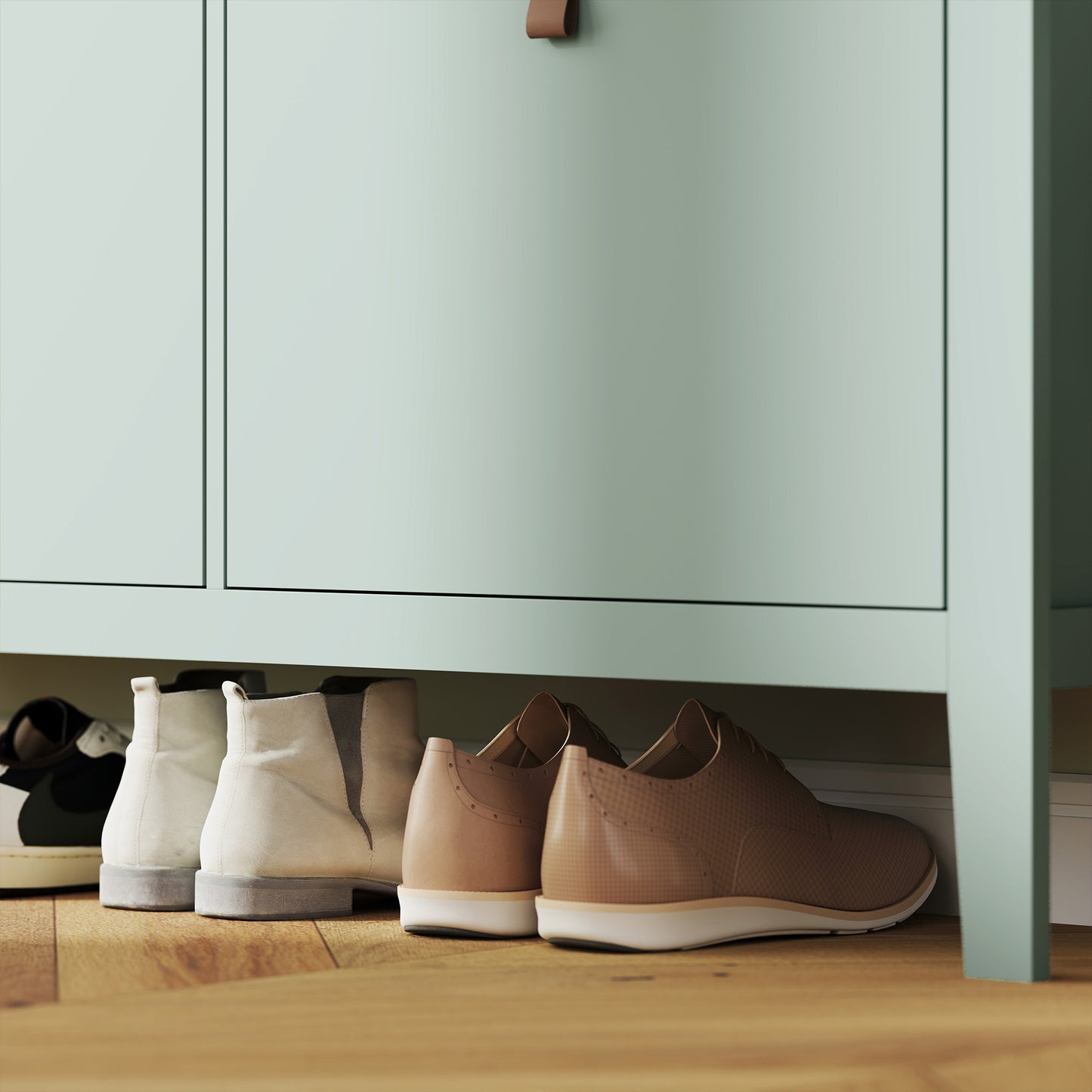 4 Drawer Shoe Cabinet with Flip Doors for Hallway, Entryway, Green