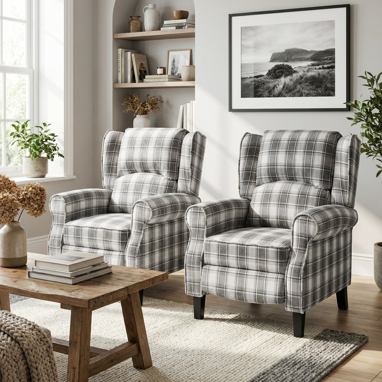 Recliner Chair for Living Room Wingback Chair with Padded Armrest