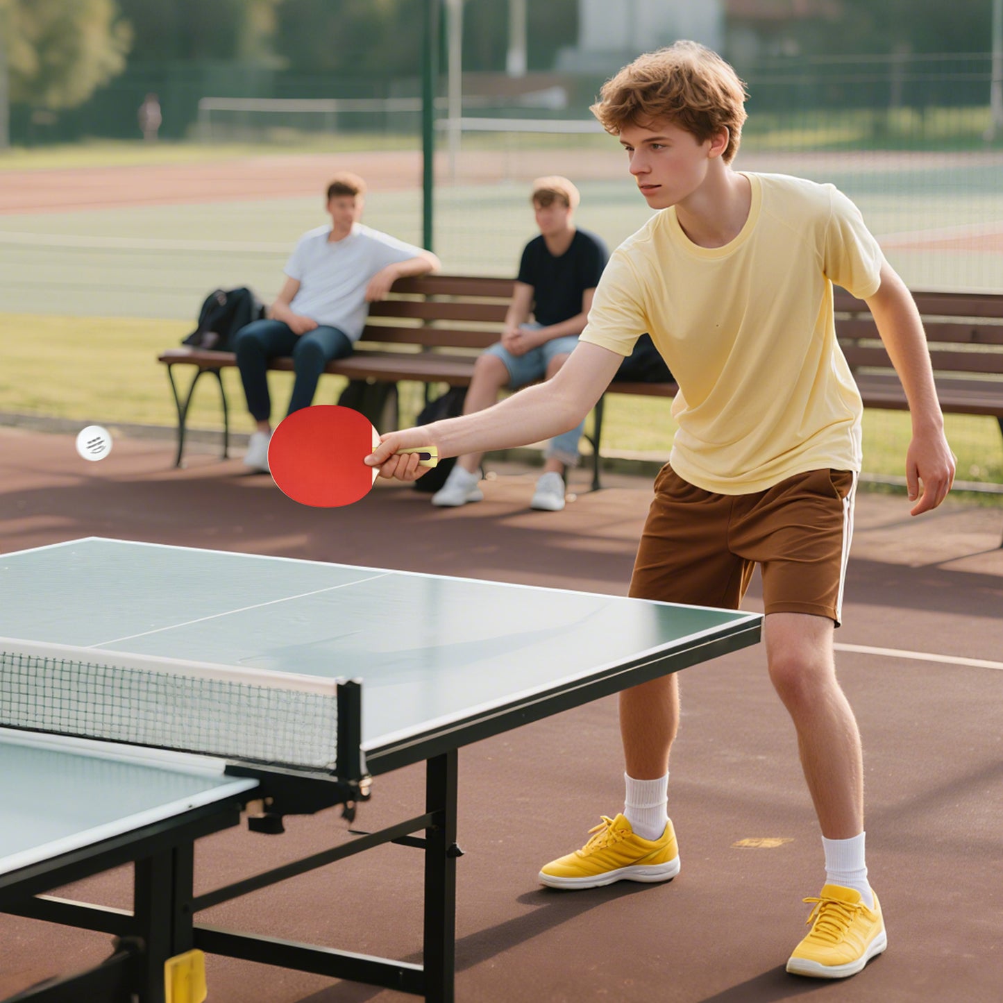 Table Tennis Rackets, Portable Table Tennis Set w/ 4 Bats, 8 Balls