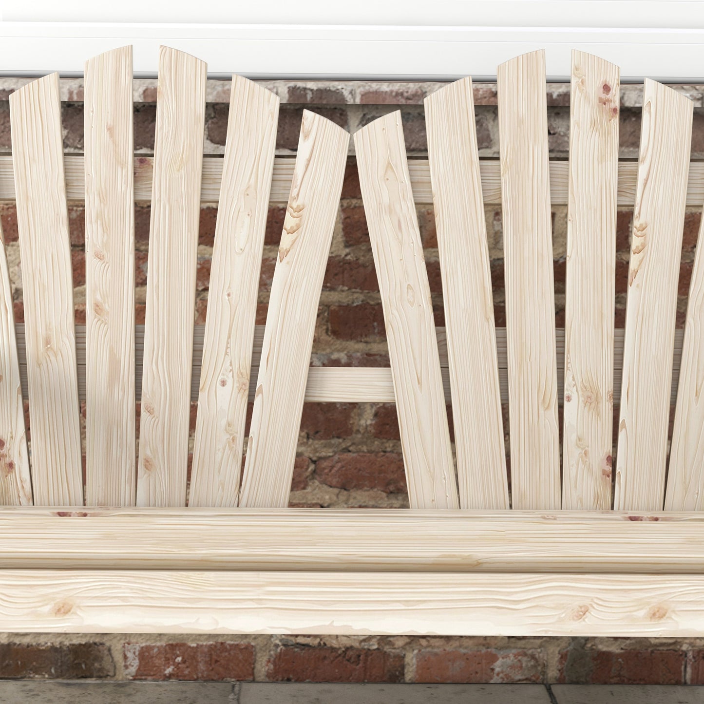 2 Seater Garden Bench w/ Wheel-Shaped Armrests Natural Wood