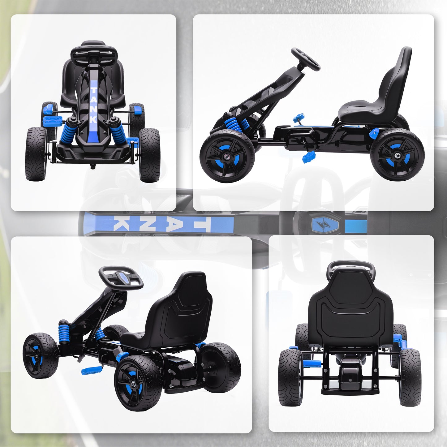 Pedal Go Kart with Automatic Clutch, for Ages 3-6 Years, Blue