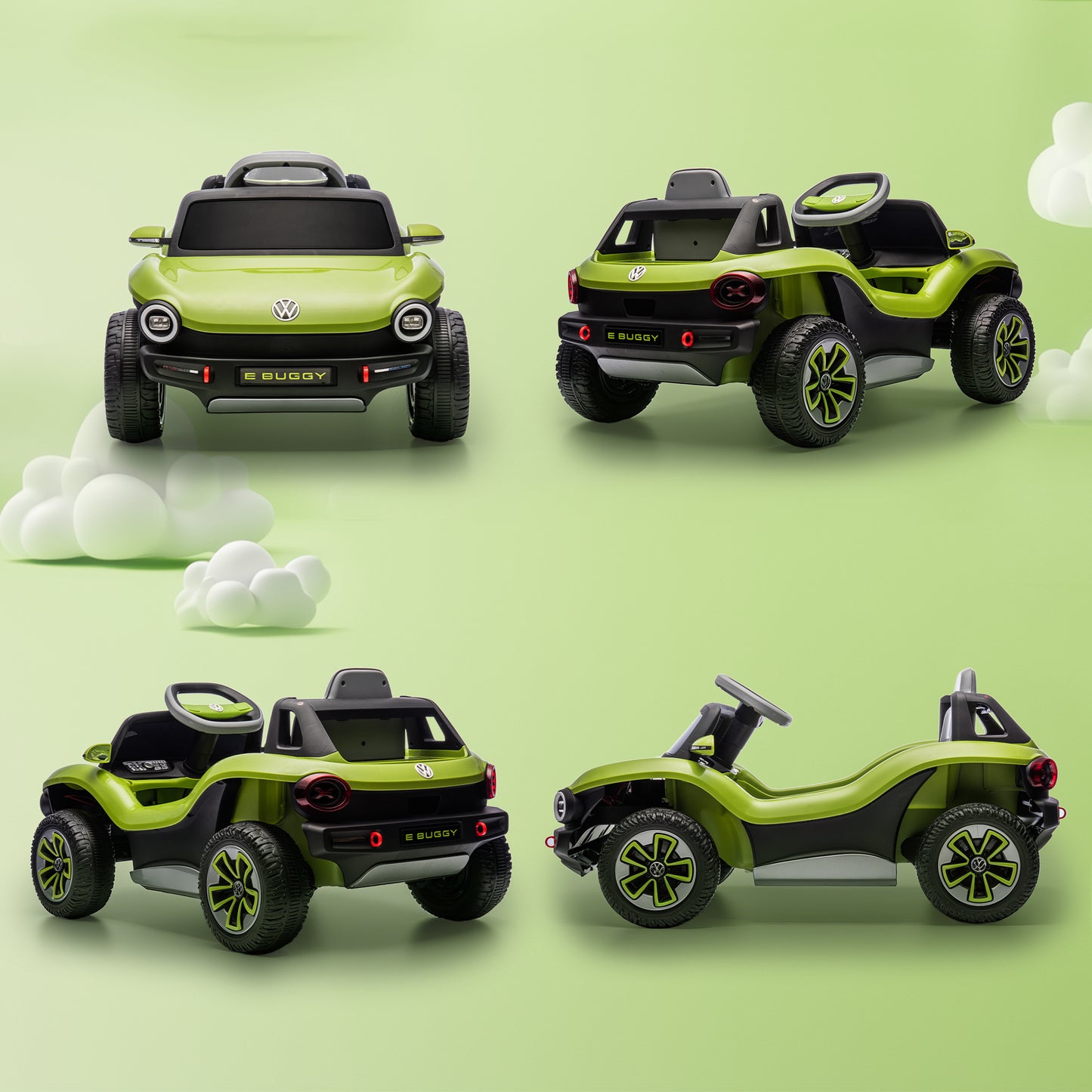 Volkswagen Licensed Kids Electric Car w/ Remote, Suspension, Green