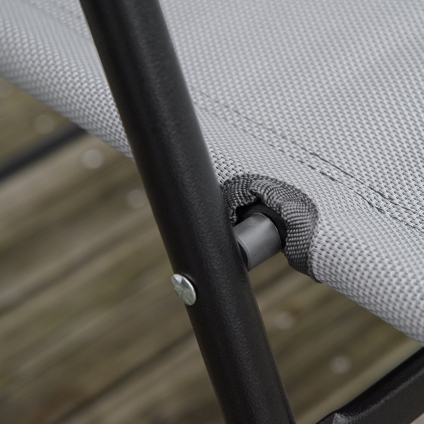 Patio Bistro Set Folding Chairs Garden Coffee Table for Balcony Grey