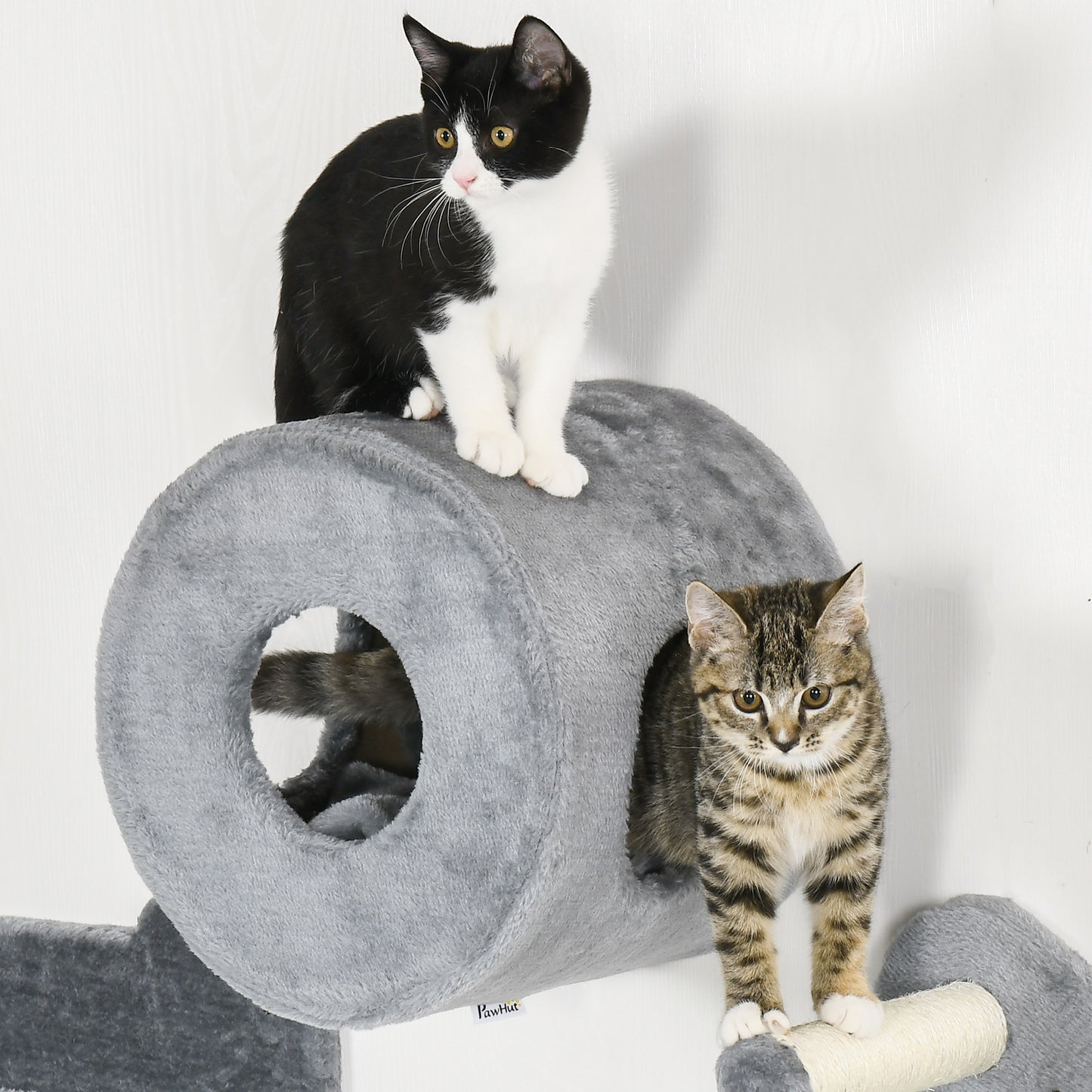 Cat Wall Furniture with Platforms, Steps, Perch, Cat House - Grey