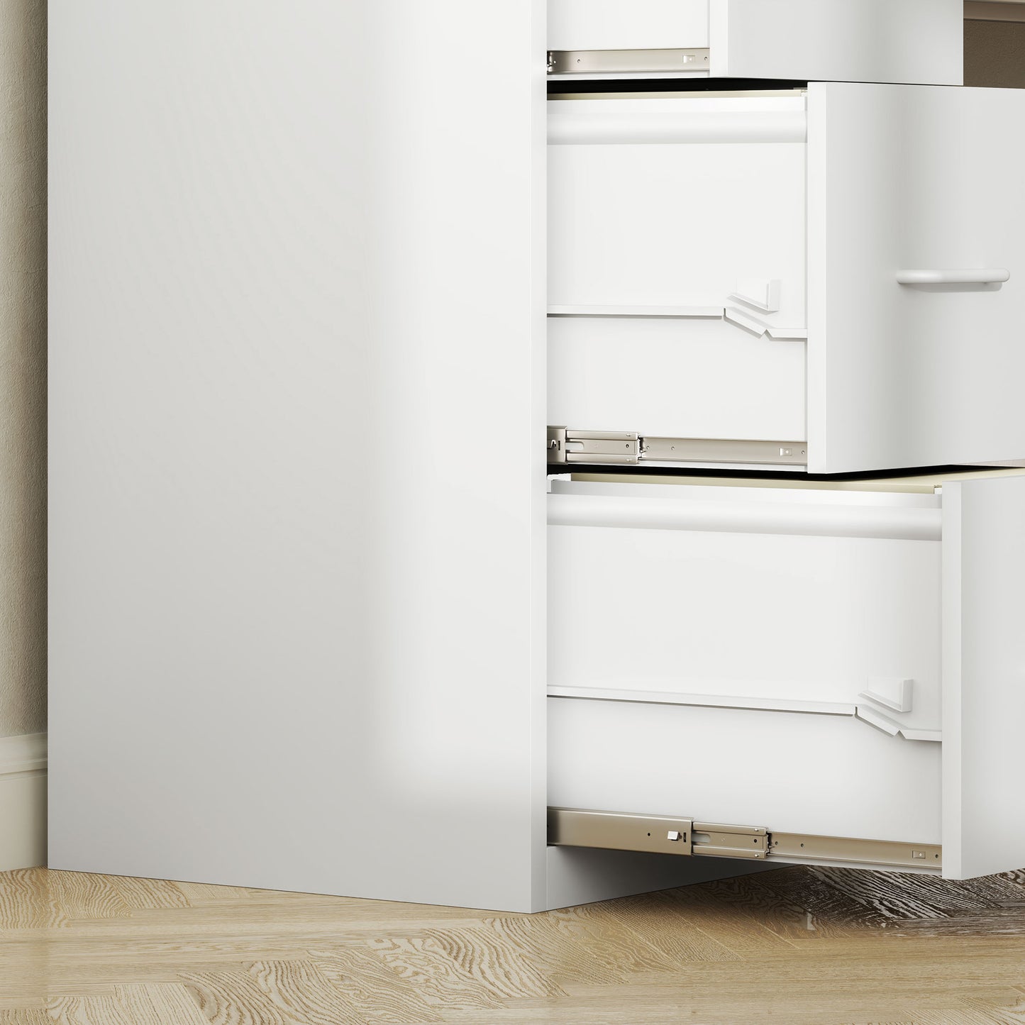 4 Drawer Filing Cabinet Steel File Cabinet for A4 Letter Size White