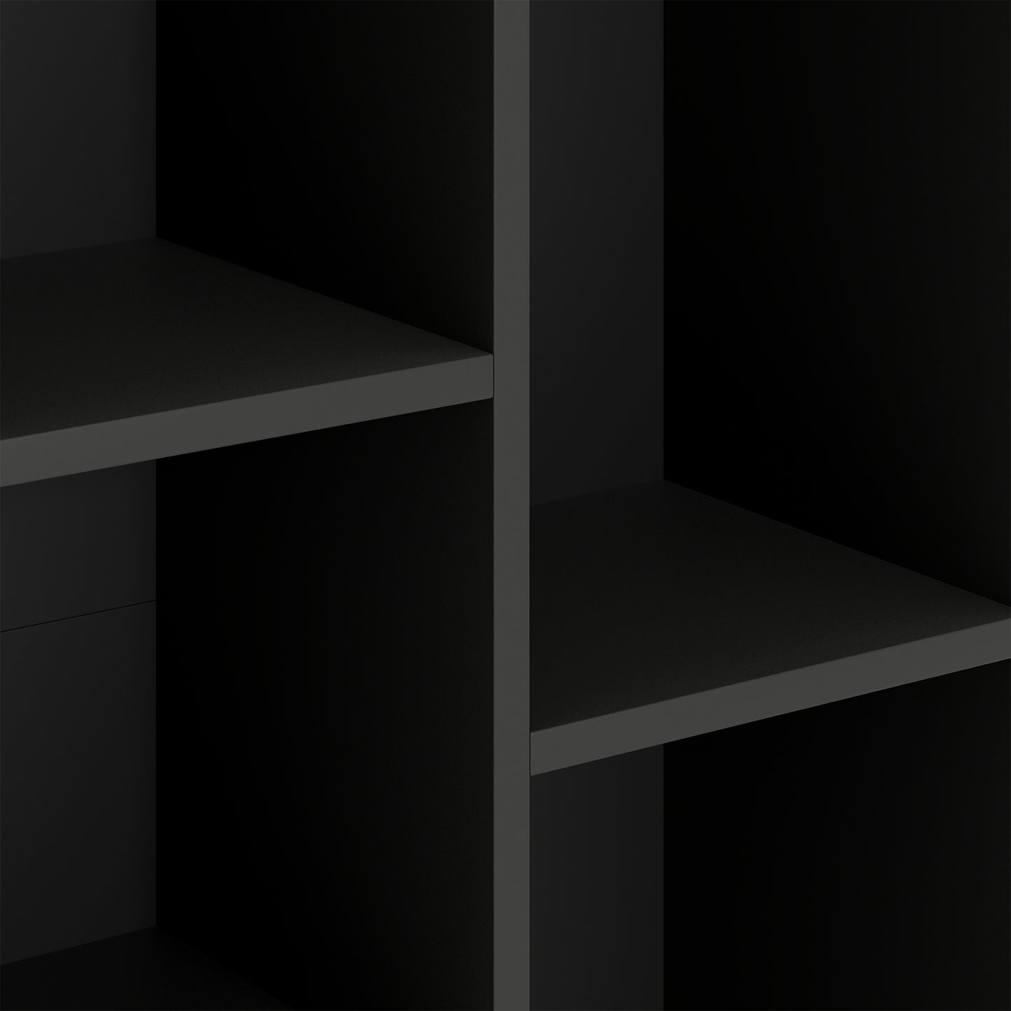 2-Tier Bookshelf with 5 Open Storage Compartments, Black