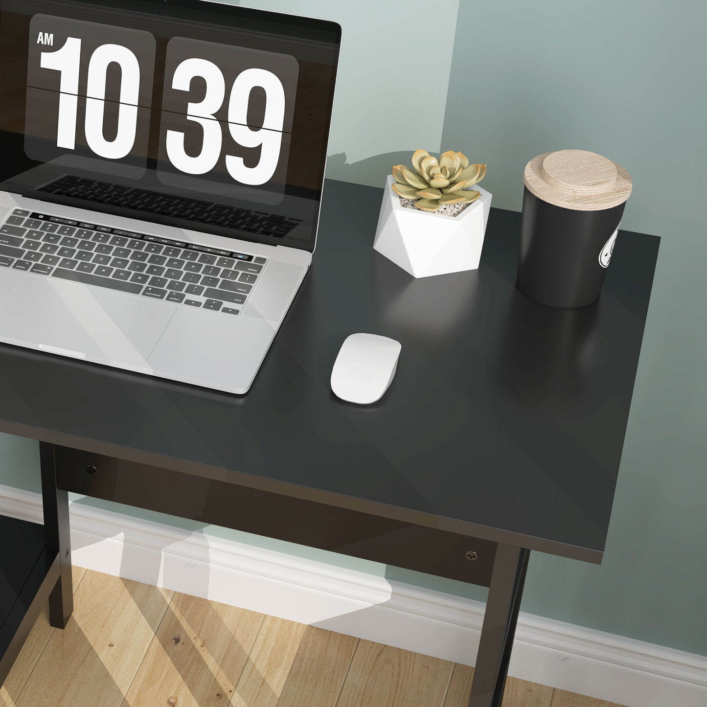 Computer Writing Desk w/ Shelf PC Workstation for Home Office Black