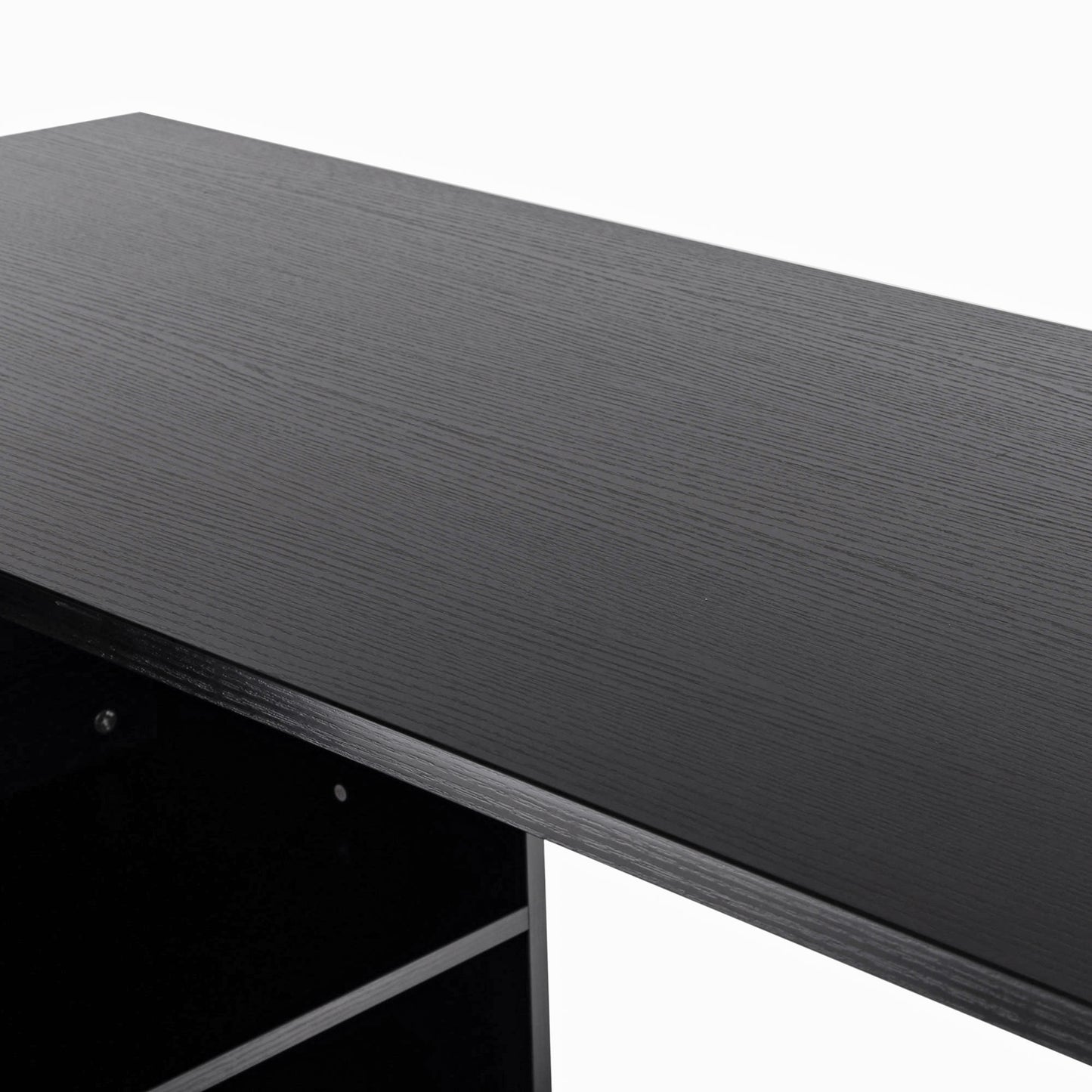 Computer Desk Table Workstation L Shape File Cabinet Black Home Office
