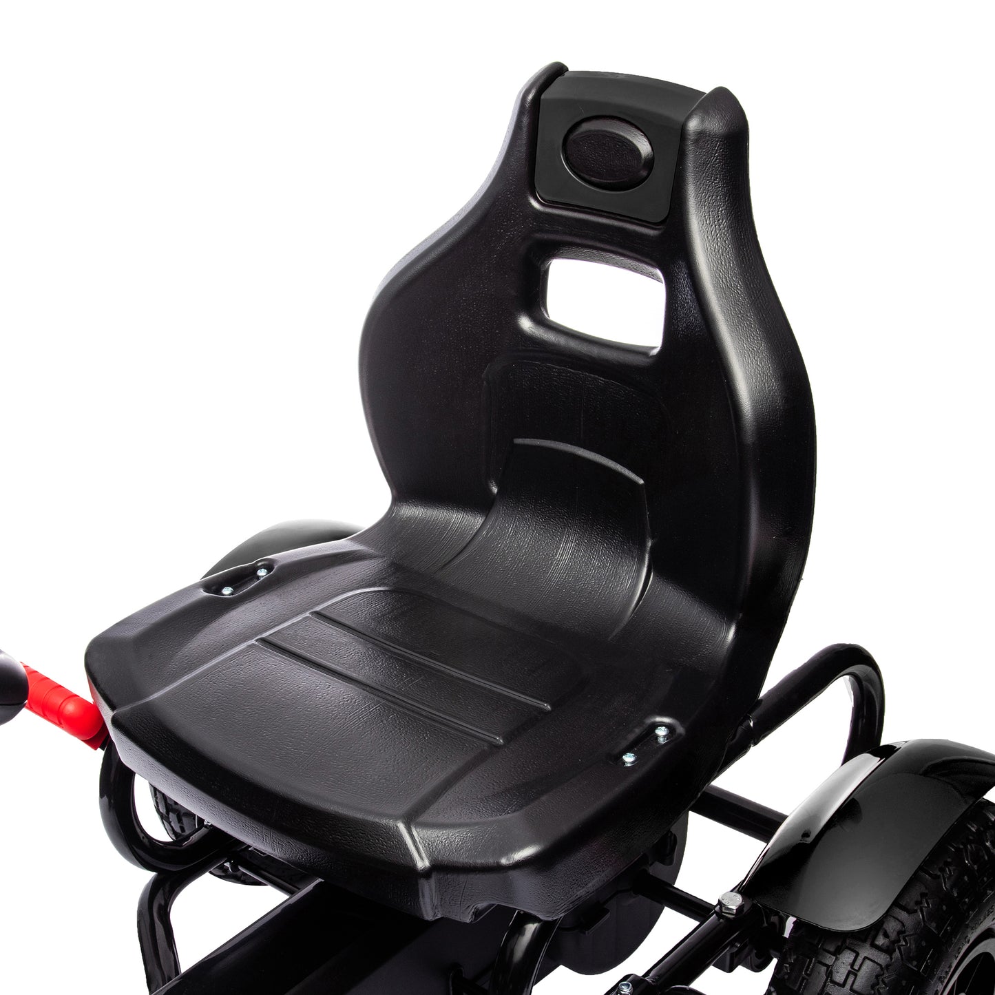 Metal Kids Pedal Go Kart with Adjustable Seat Inflatable Tyres Black