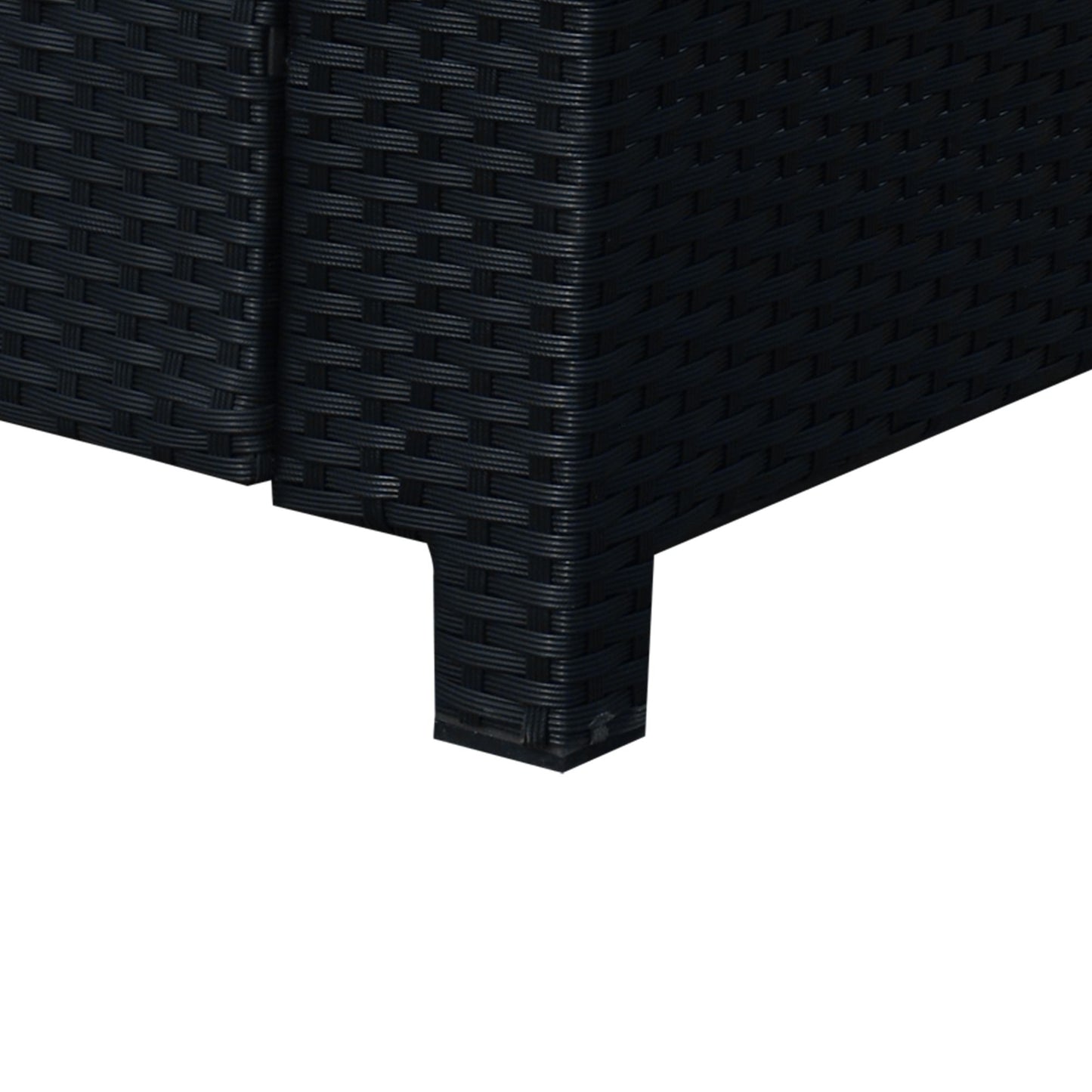 Rattan Wicker 2-seat Loveseat Padded Garden Furniture Black