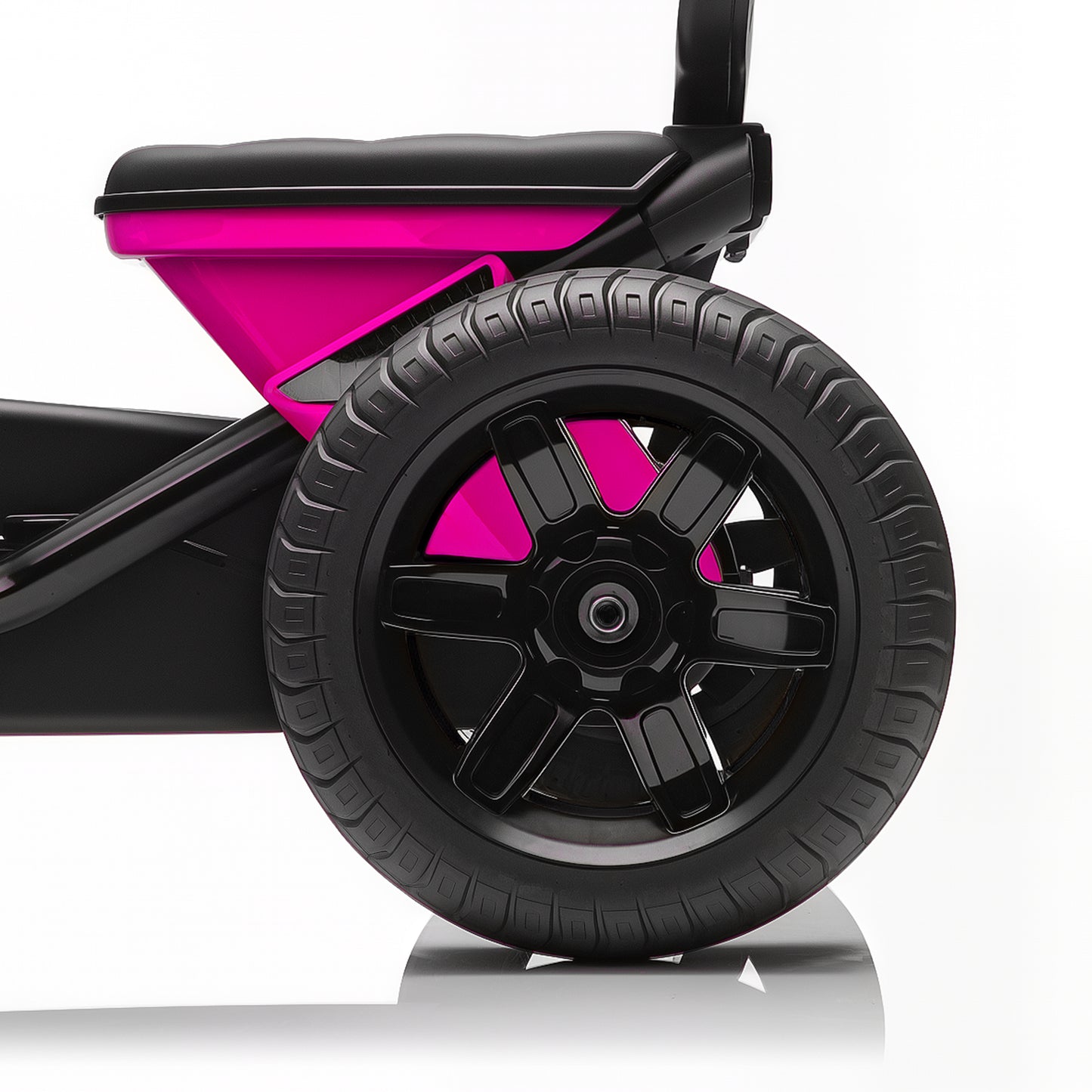 Pedal Go-Kart for Kids with Silent EVA Wheels, Metal Frame, Pink