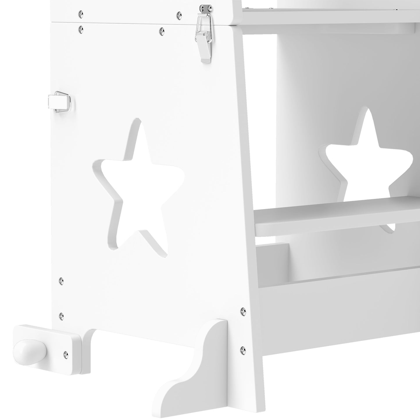 Toddler Step Stool, Standing Tower, 2 in 1 Toddler Step with Safety Rail, for Kitchen, Bathroom, Counter, White