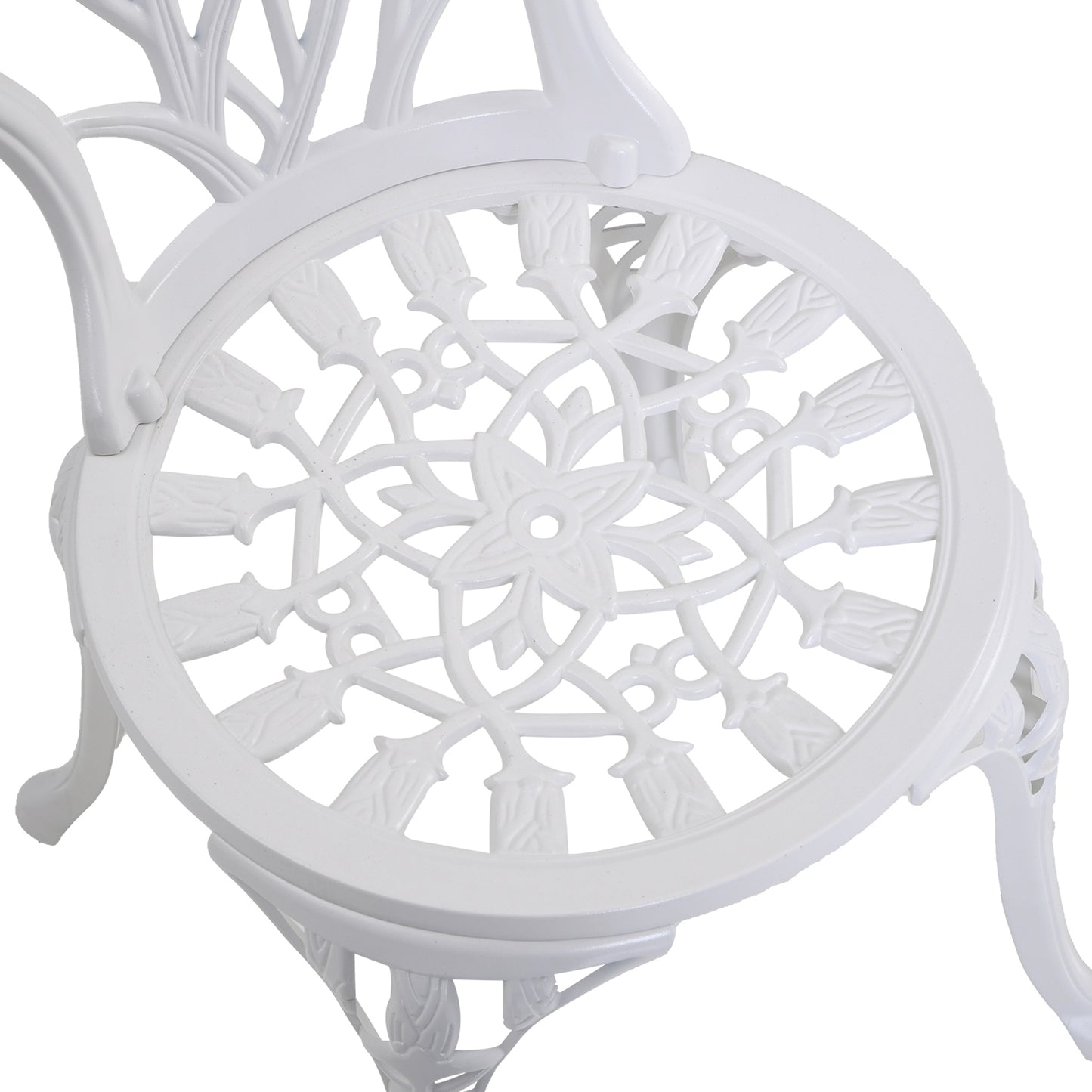 3 Piece Bistro Set, Aluminium Garden Furniture with Umbrella Hole