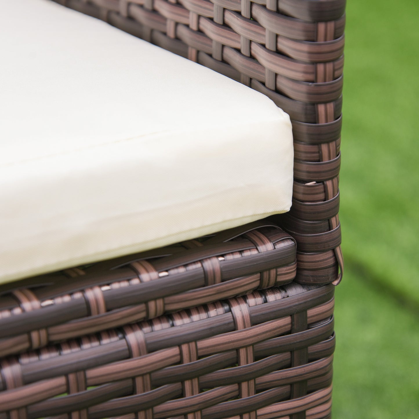 4 PC Rattan Chair Set, Patio Chairs Set, Cushioned Outdoor Rattan Furniture