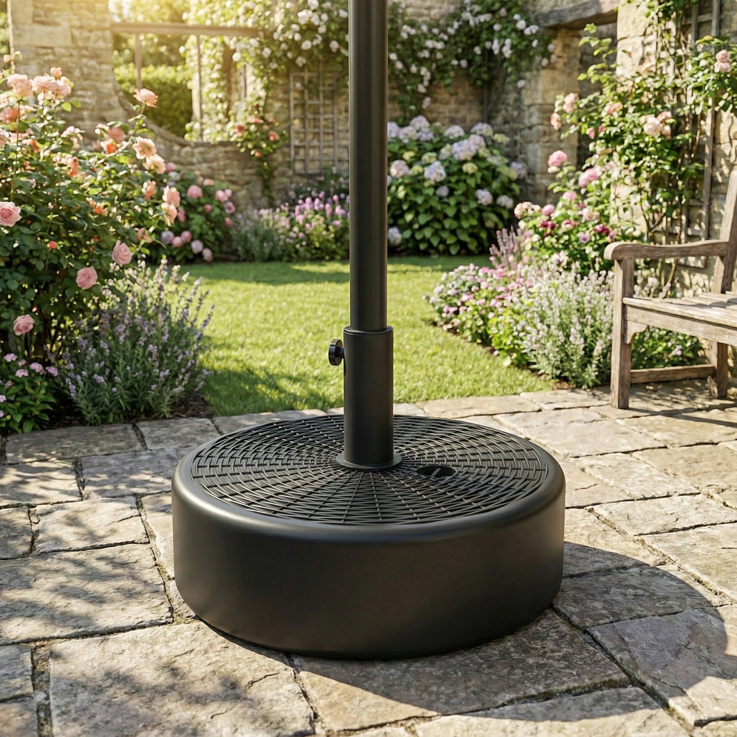 Parasol Base 22kg Sand Filled for 38/48mm Poles Black