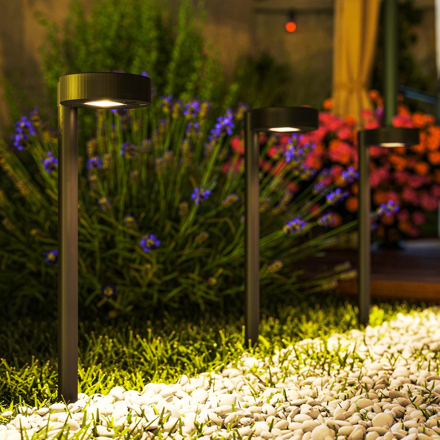 Solar Stake Lights 8 Pack, IP44 Pathway Lighting, Auto On/Off LED