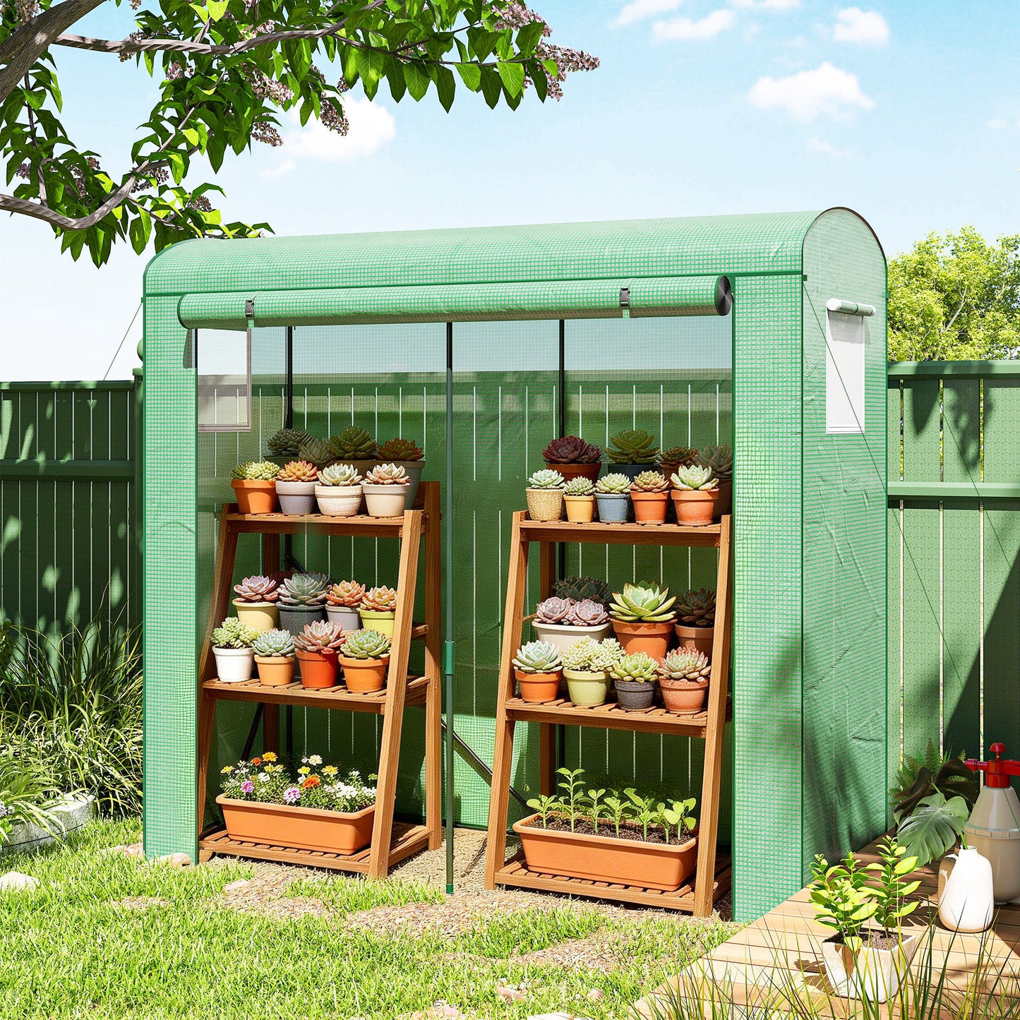 Mini Greenhouse, Portable Indoor Outdoor Green House with PE Cover