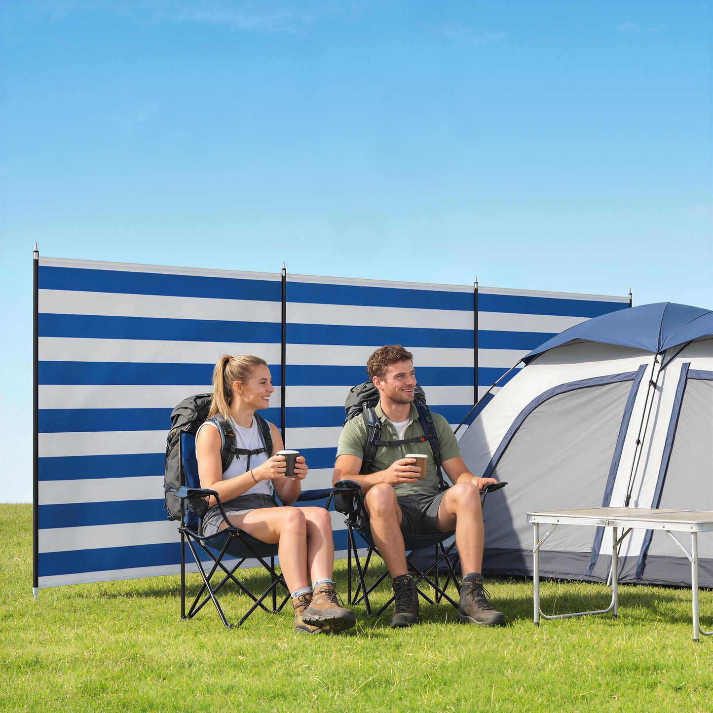 Camping Windbreak Portable Wind Blocker Privacy Wall, 540cm x 150cm