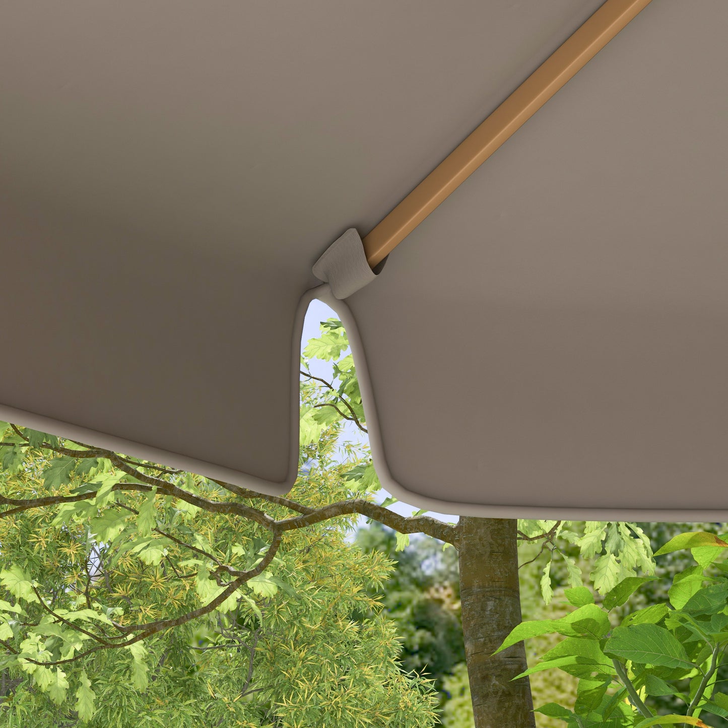 Garden Parasol Patio Umbrella with Ruffles Grey