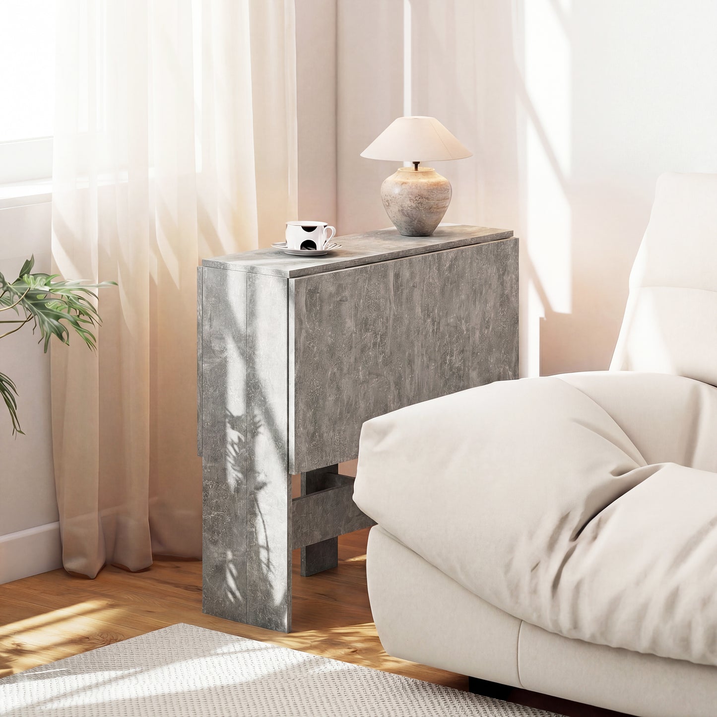 Wooden Folding Table Writing Desk Grey