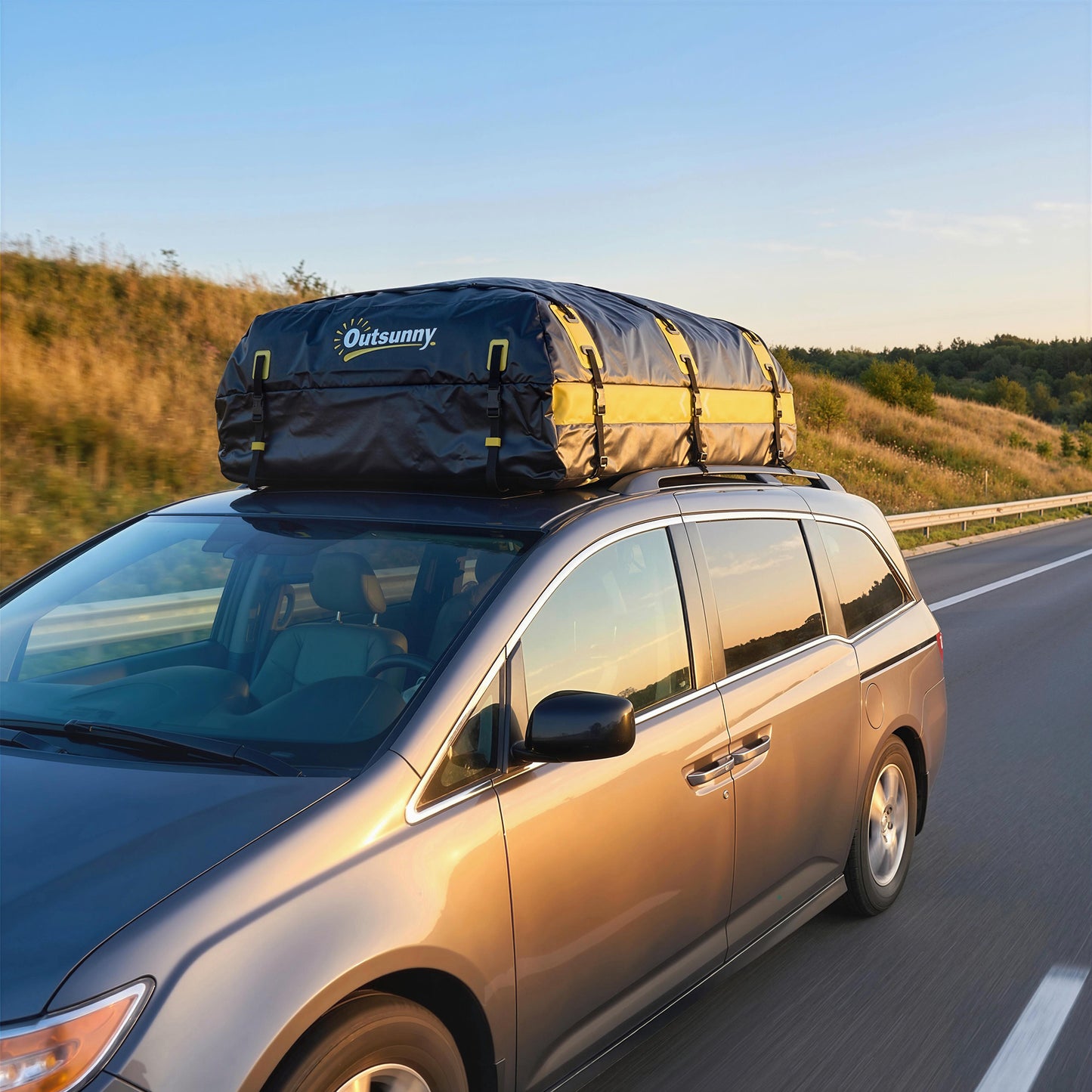 Car Roof Bag, 21 Cubic Feet Waterproof Car Roof Box, Yellow