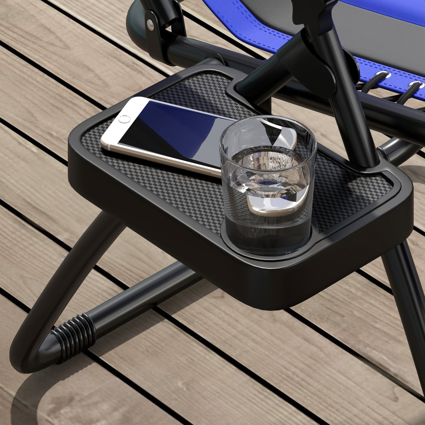 Zero Gravity Lounger Folding Recliner Chair w/ Cup Holder Blue