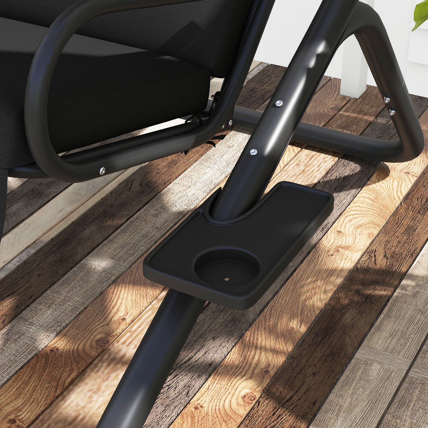 Canopy Swing 2 Separate Relax Chairs w/ Handrails, Cup Holders
