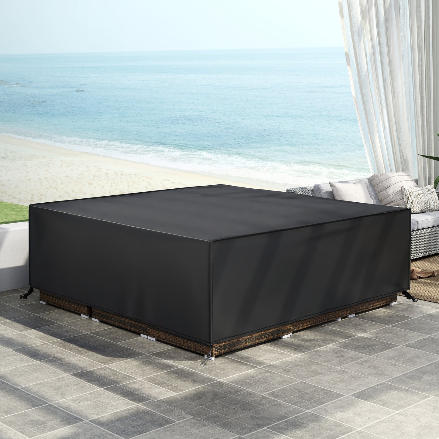 Large Garden Set Square Cover Outdoor Furniture Waterproof Resist Fade