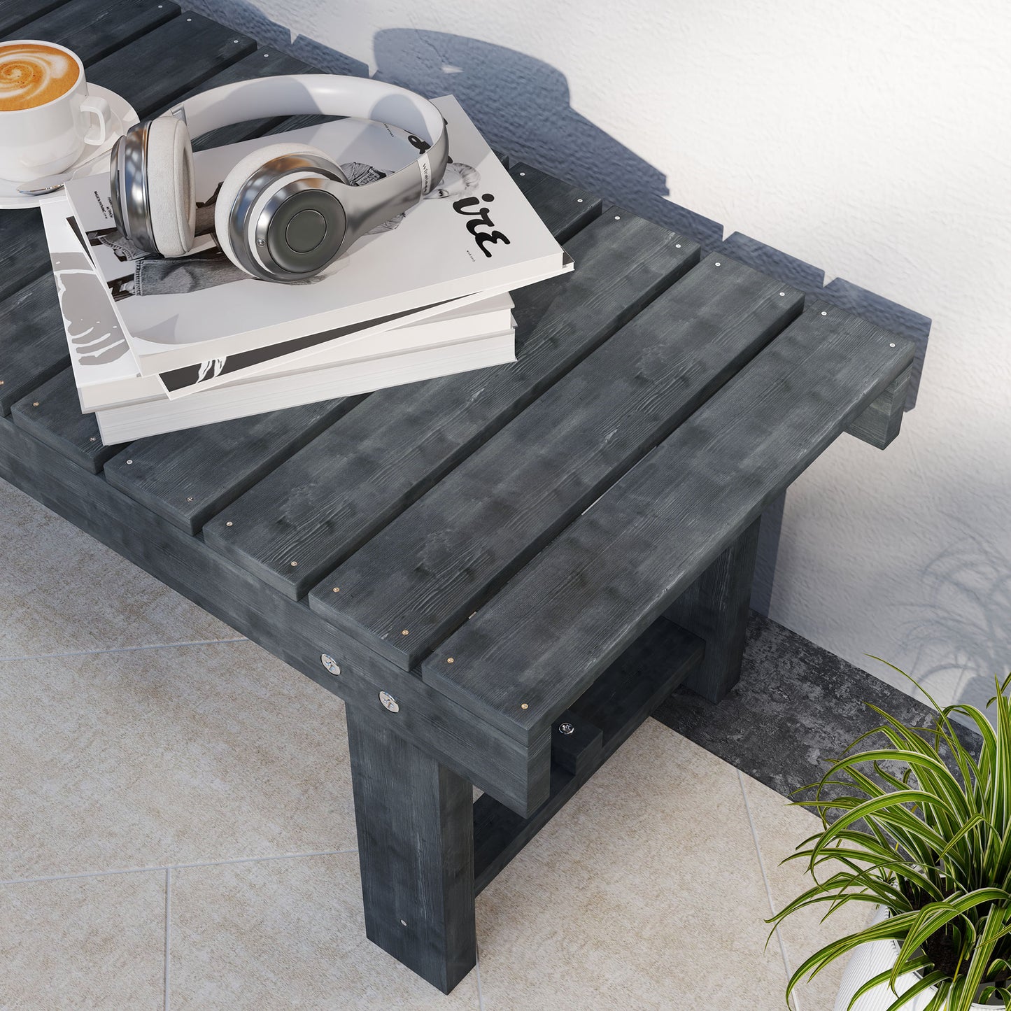 1.1M Outdoor Garden Bench Patio Loveseat Fir Wood 2 Person