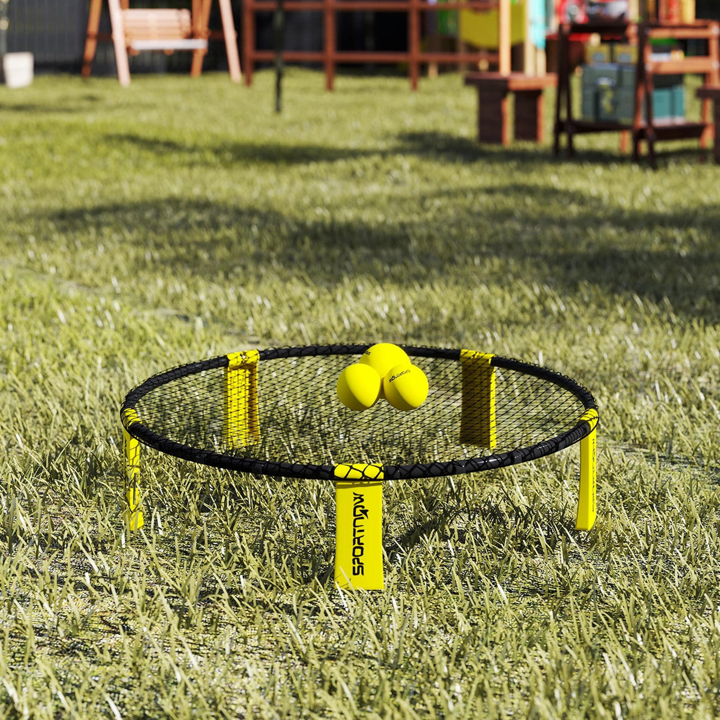Spike Ball Set, Mini Beach Games Set with Net, 3 Balls and Pump