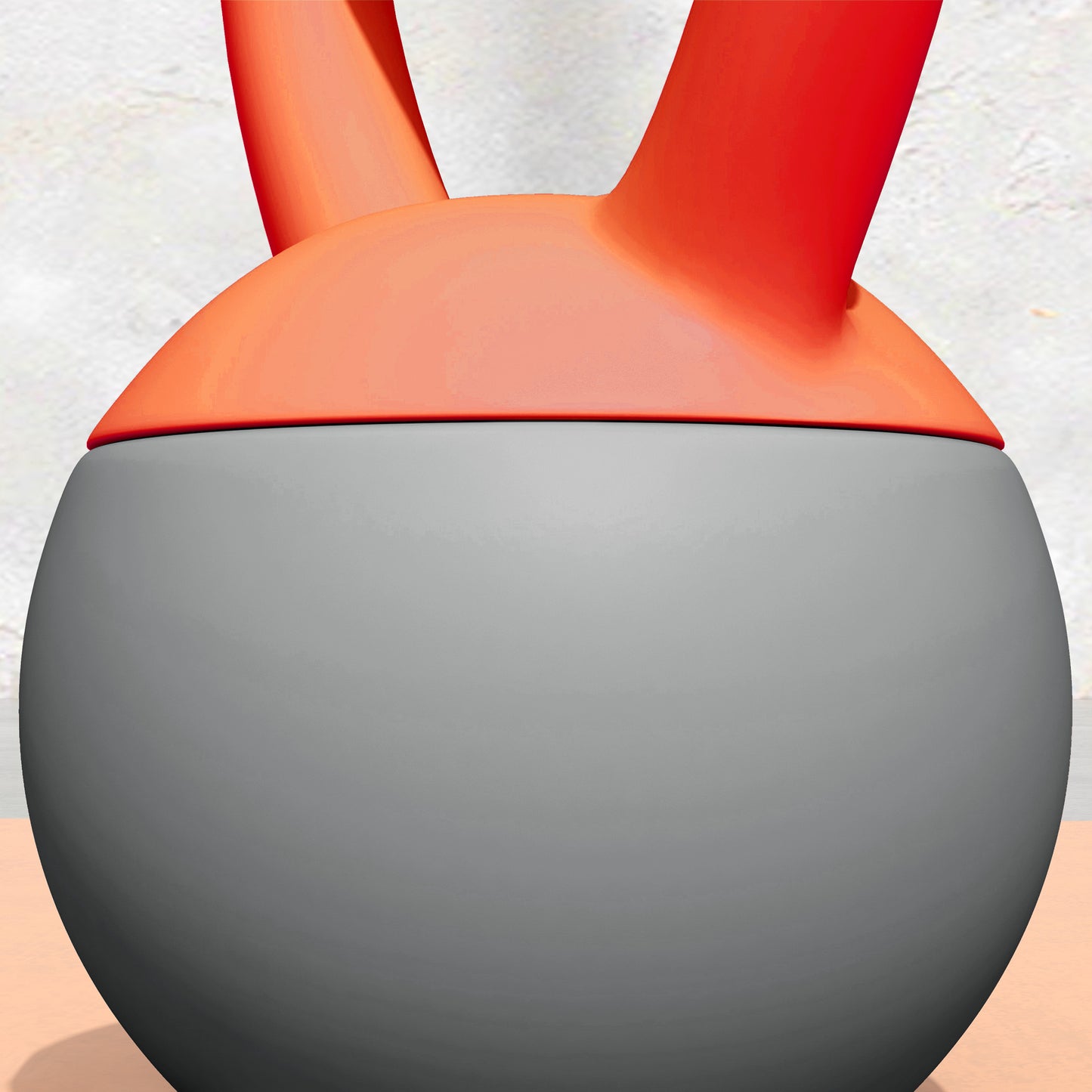 4KG Kettlebell with Soft Body and Non-Slip Handle, Orange and Grey