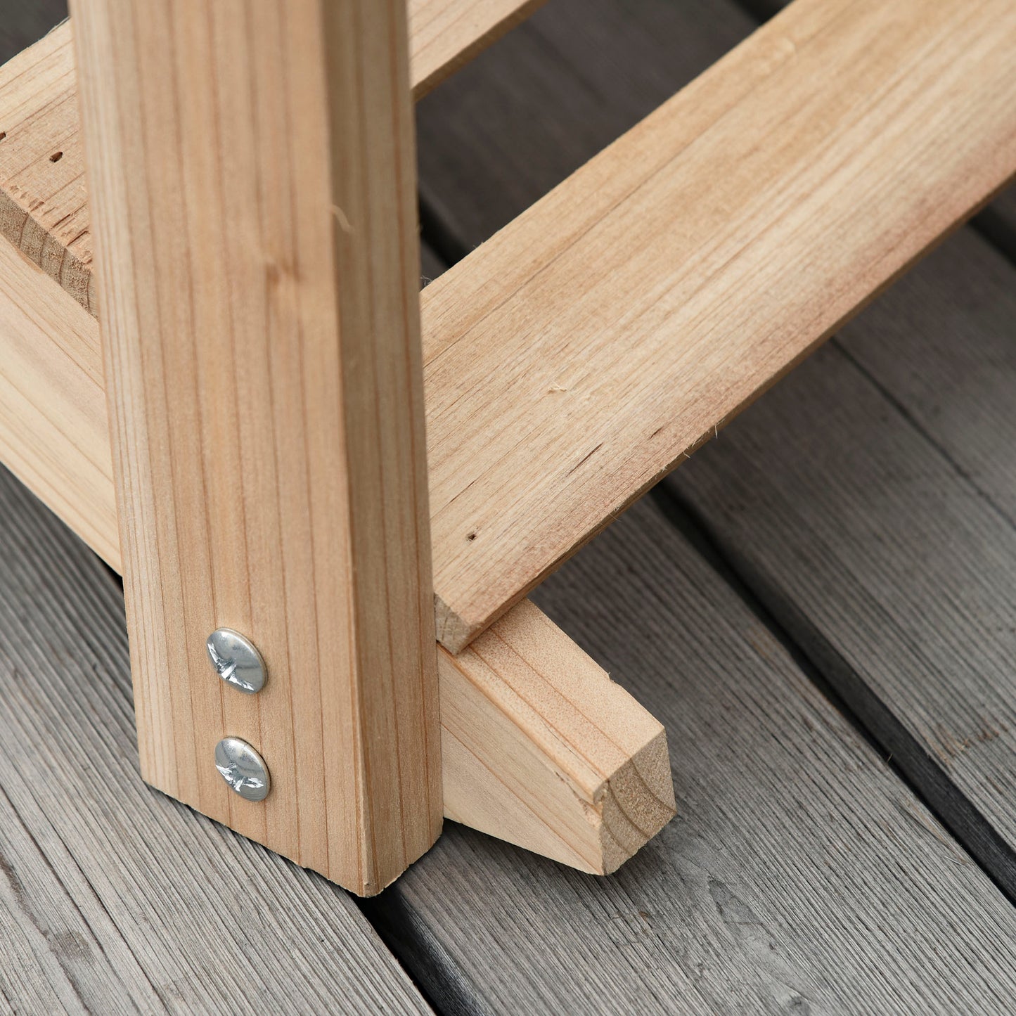 Fir Wooden Garden Bridge, Arch Walkway with Metal Chain Railings