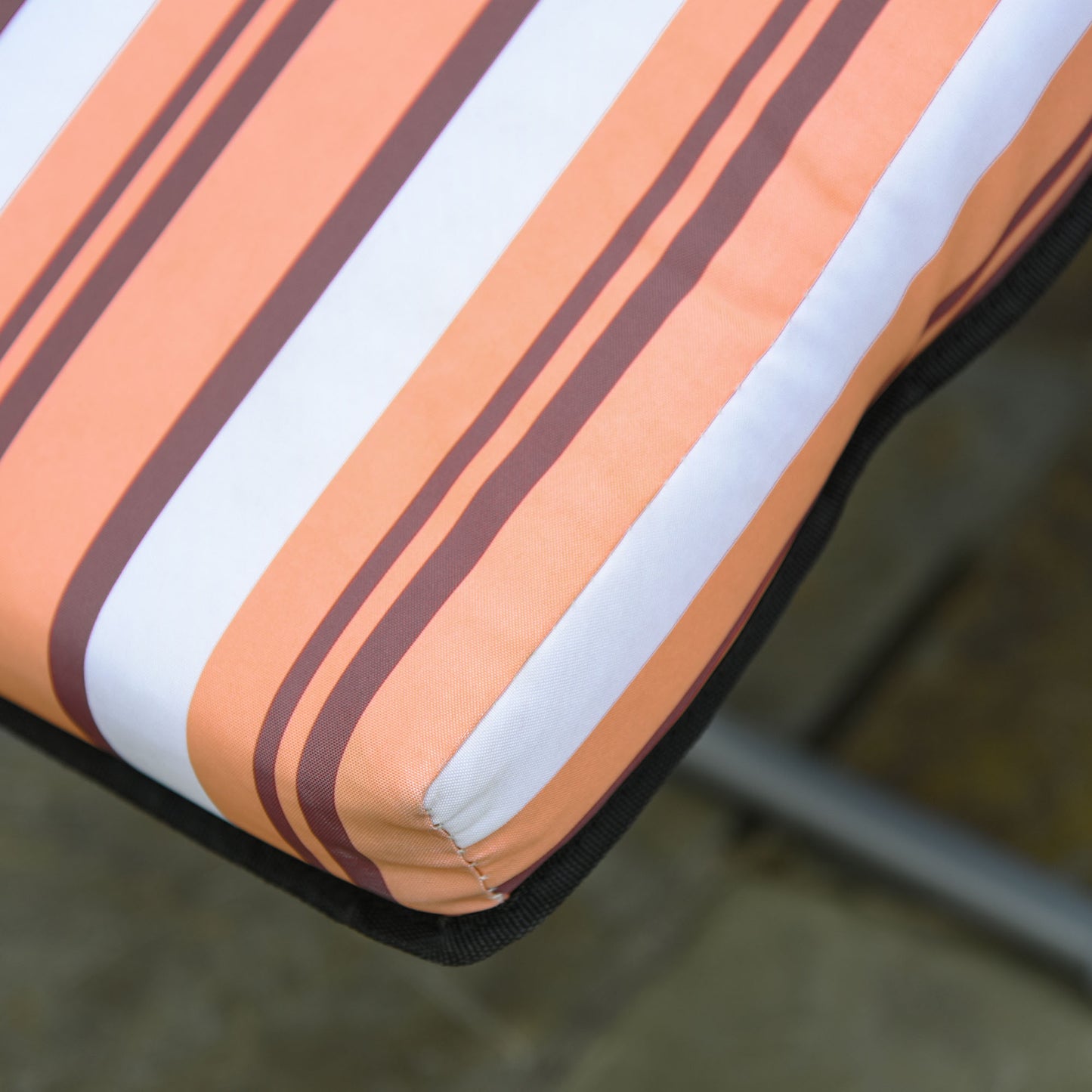 Set of 2 Adjustable Sun Lounger Recliner Reclining Seat Orange/White