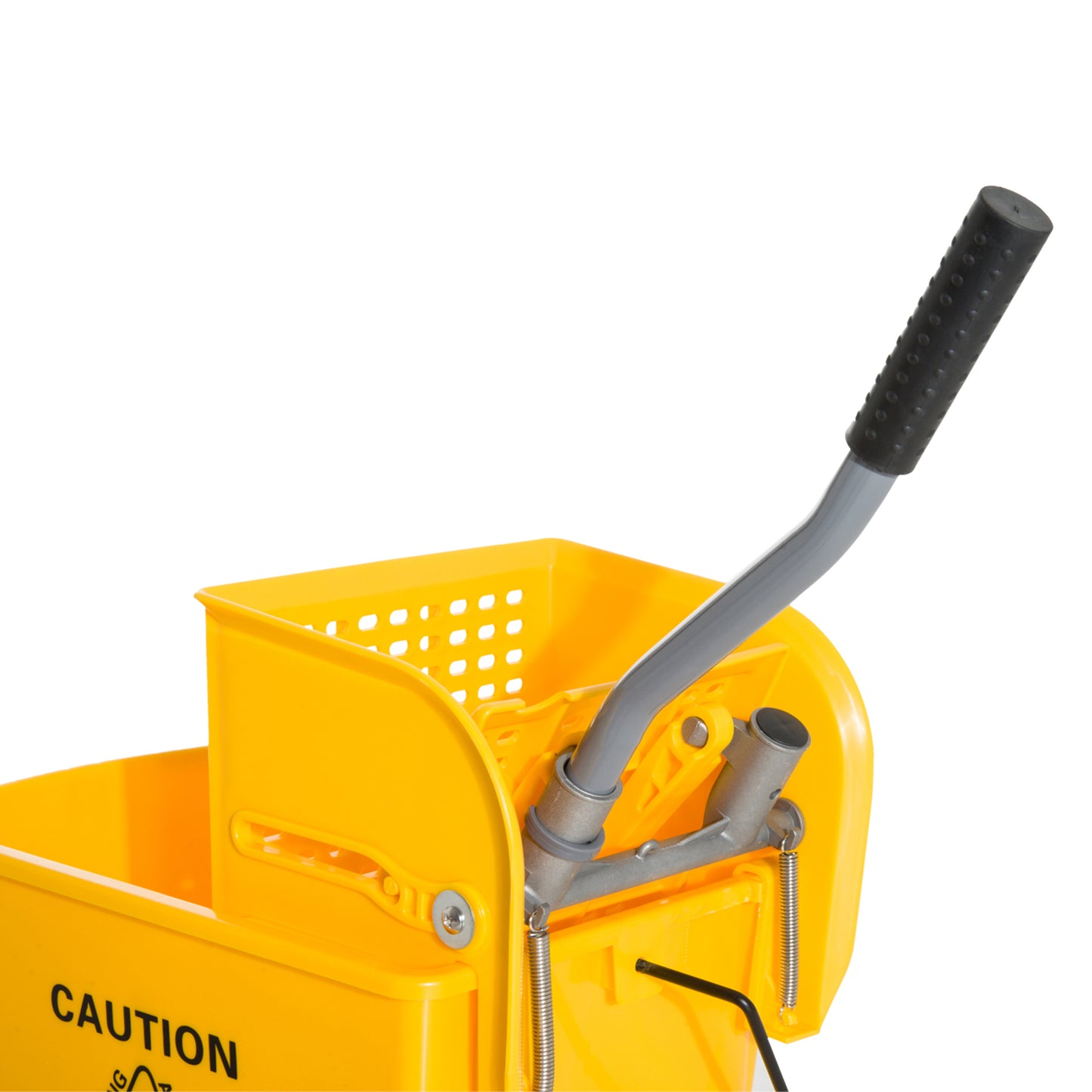 20L Mop Bucket with Wringer Handle on Wheels for Cleaning Yellow
