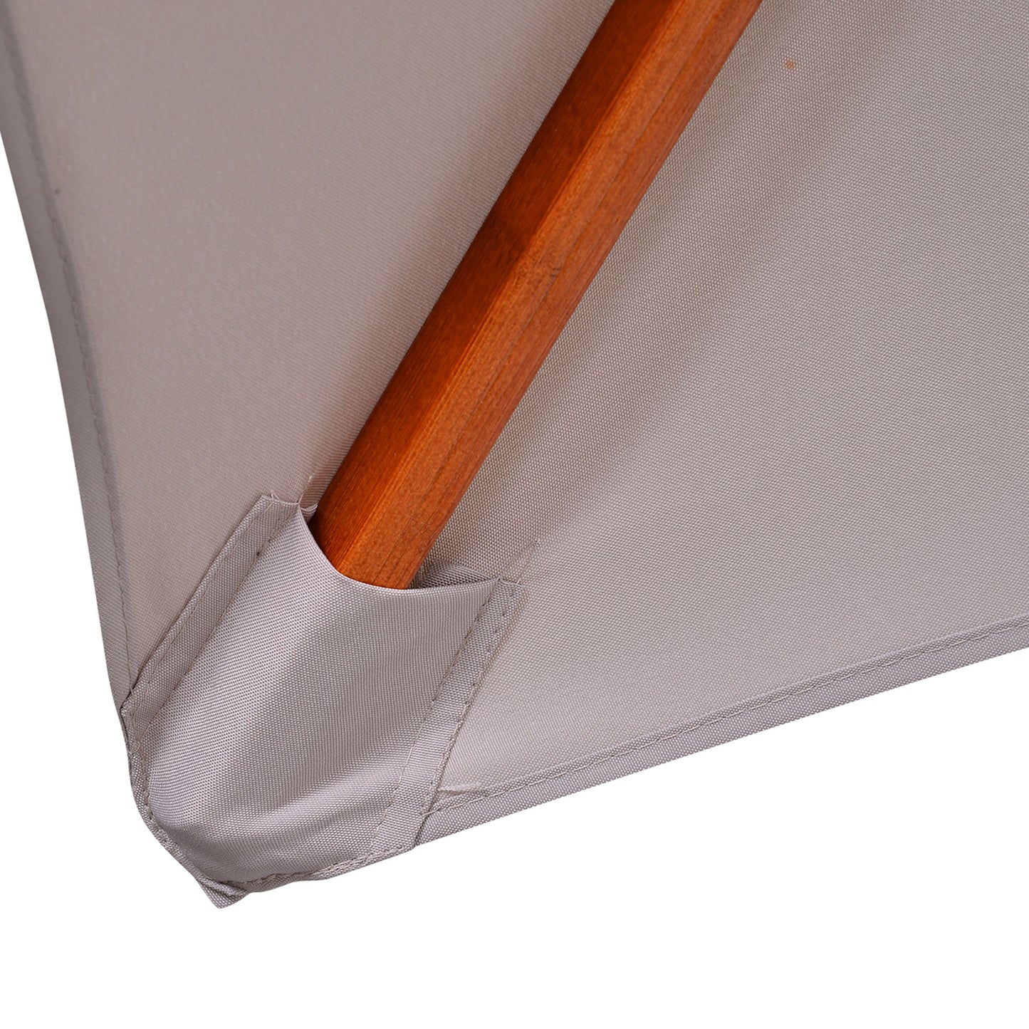 3(m) Wood Square Umbrella Garden Market Parasol Sunshade Grey