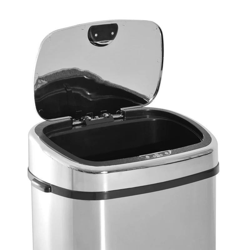 68L Stainless Steel Automatic Sensor Dustbin - Silver