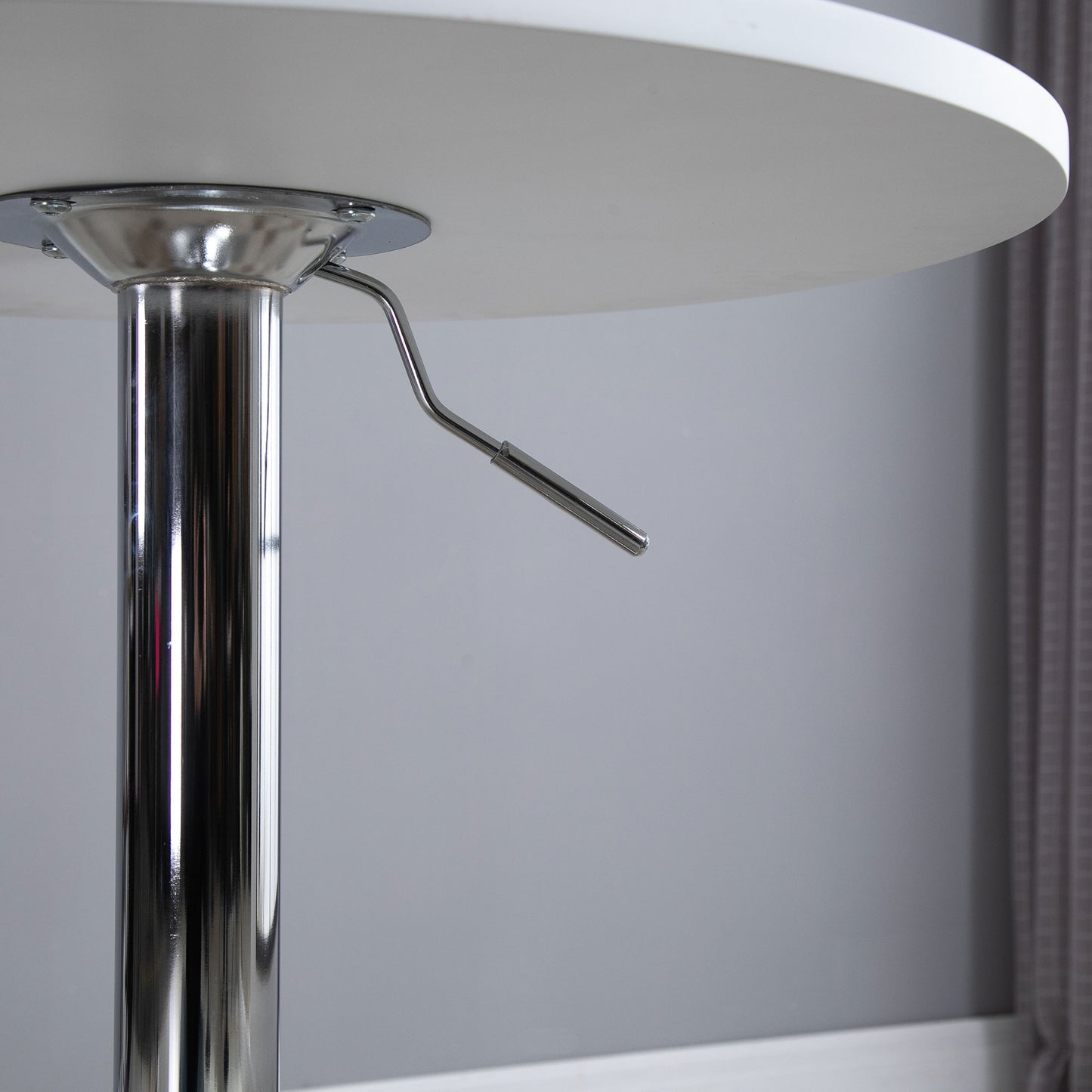 60cm Adjustable Height Round Bar Table with Swivel Top White