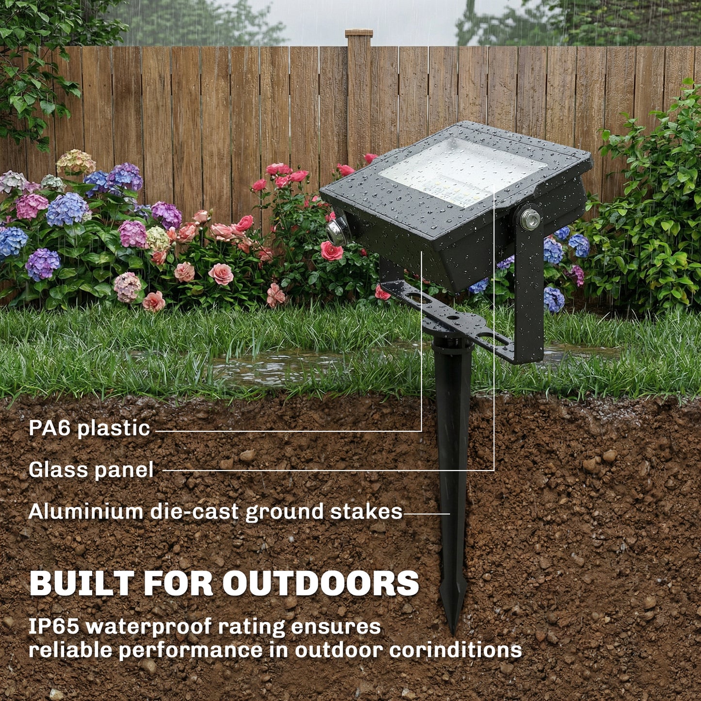 32W LED Floodlights, Smart Outdoor Flood Light with UK Plug, Black