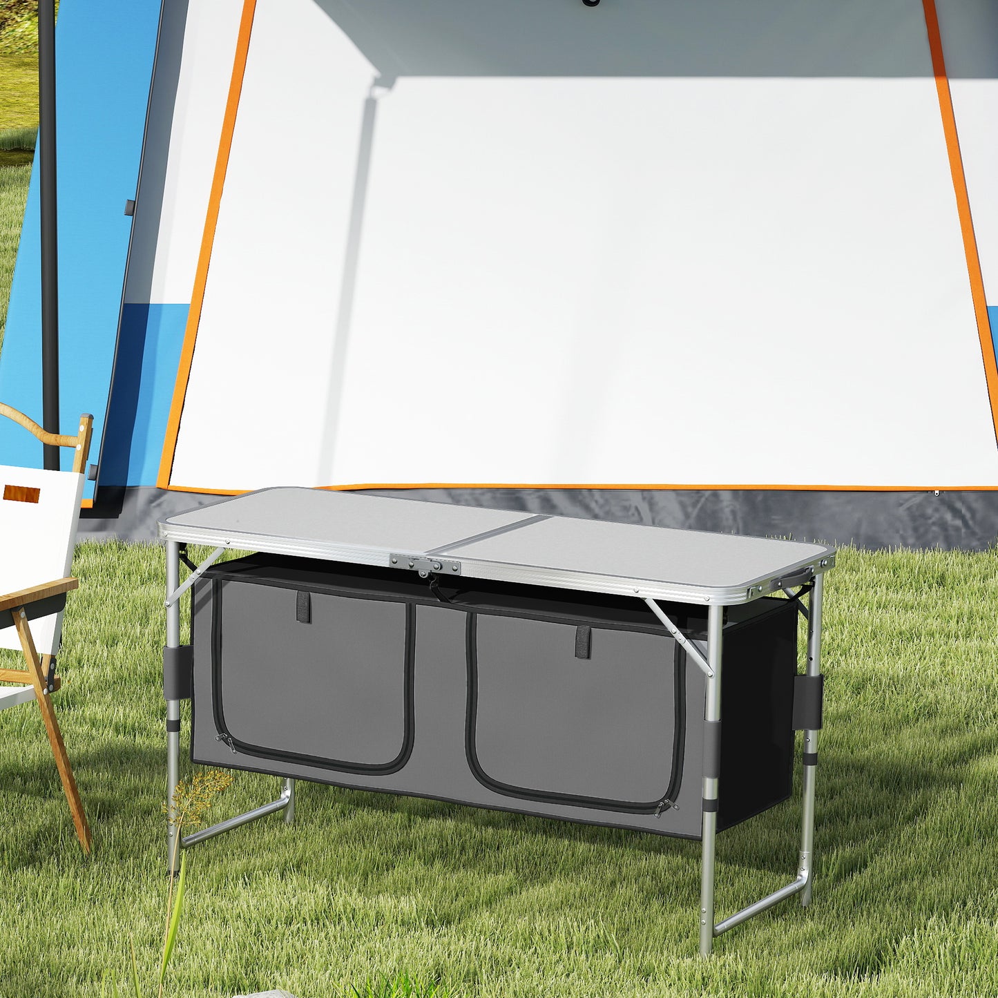 Picnic Table Camping Folding Portable Dining Storage Garden Outdoor