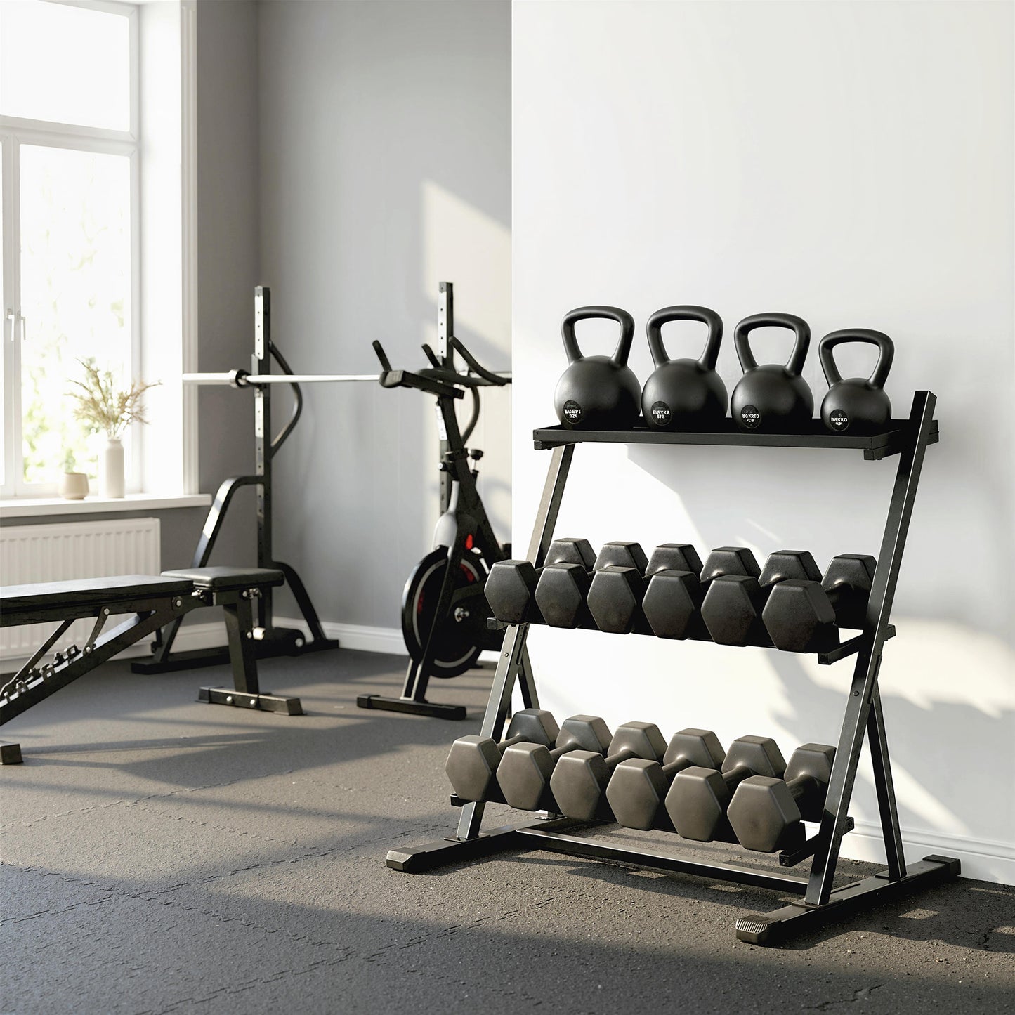 Dumbbell Rack 3-Tier Weight Organiser for Home Gym 200 KG Capacity