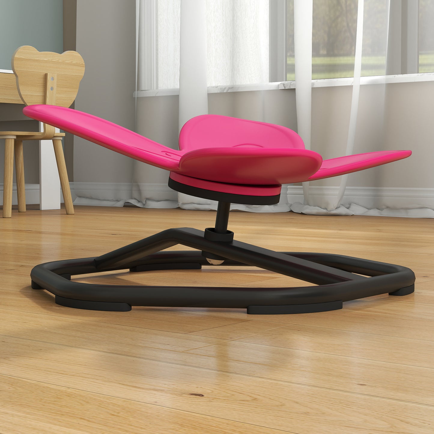 Butterfly-Shaped Kids Swivel Chair, Sensory Spinning Chair, Pink