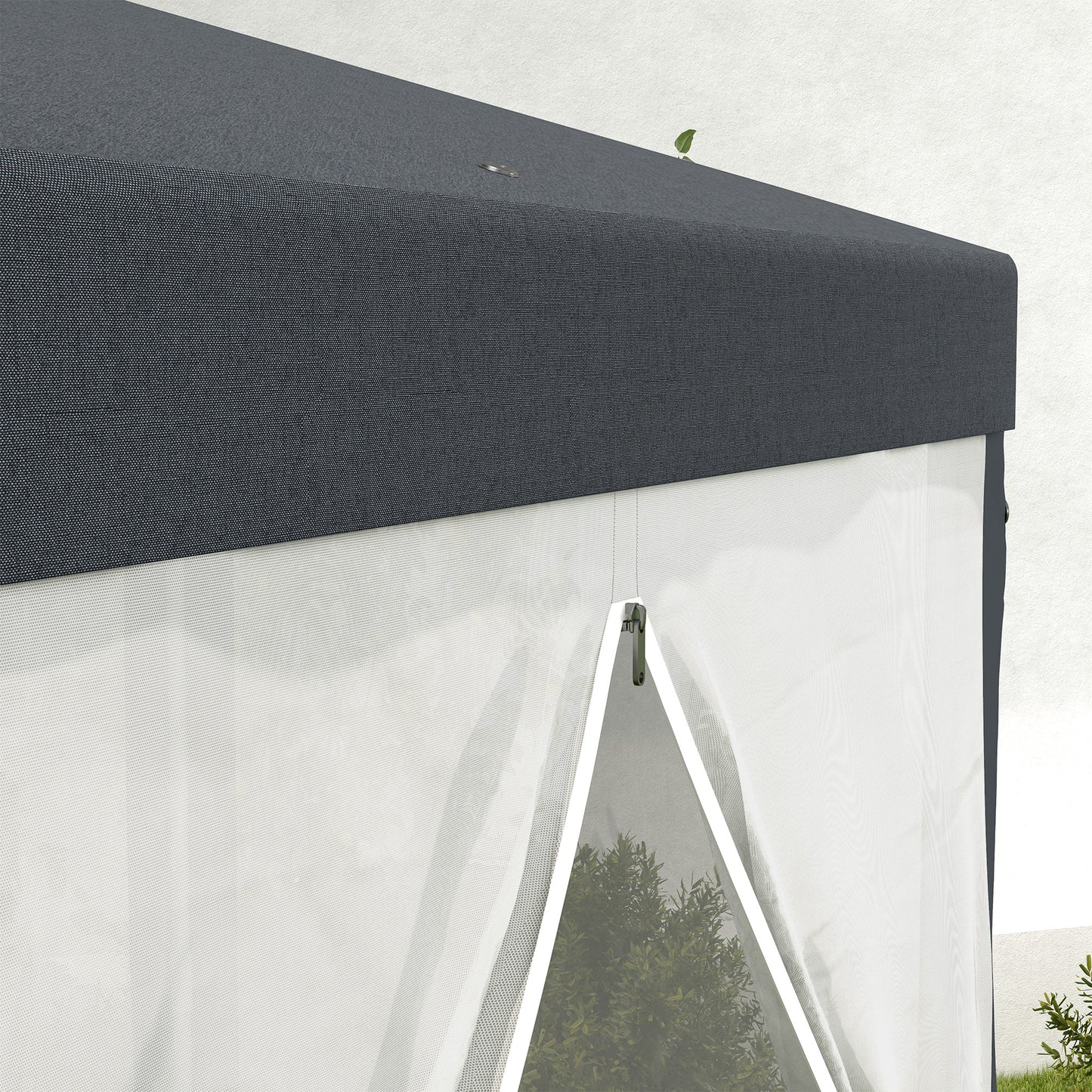 Hexagonal Gazebo Patio, Outdoor Canopy Patio Party Tent Dark Grey