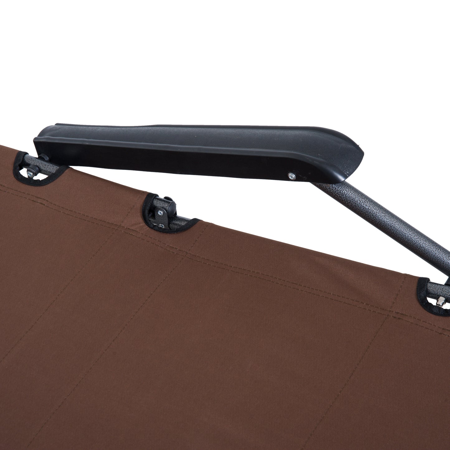 2 in 1 Outdoor Folding Sun Lounger w/ Adjustable Back and Pillow Brown