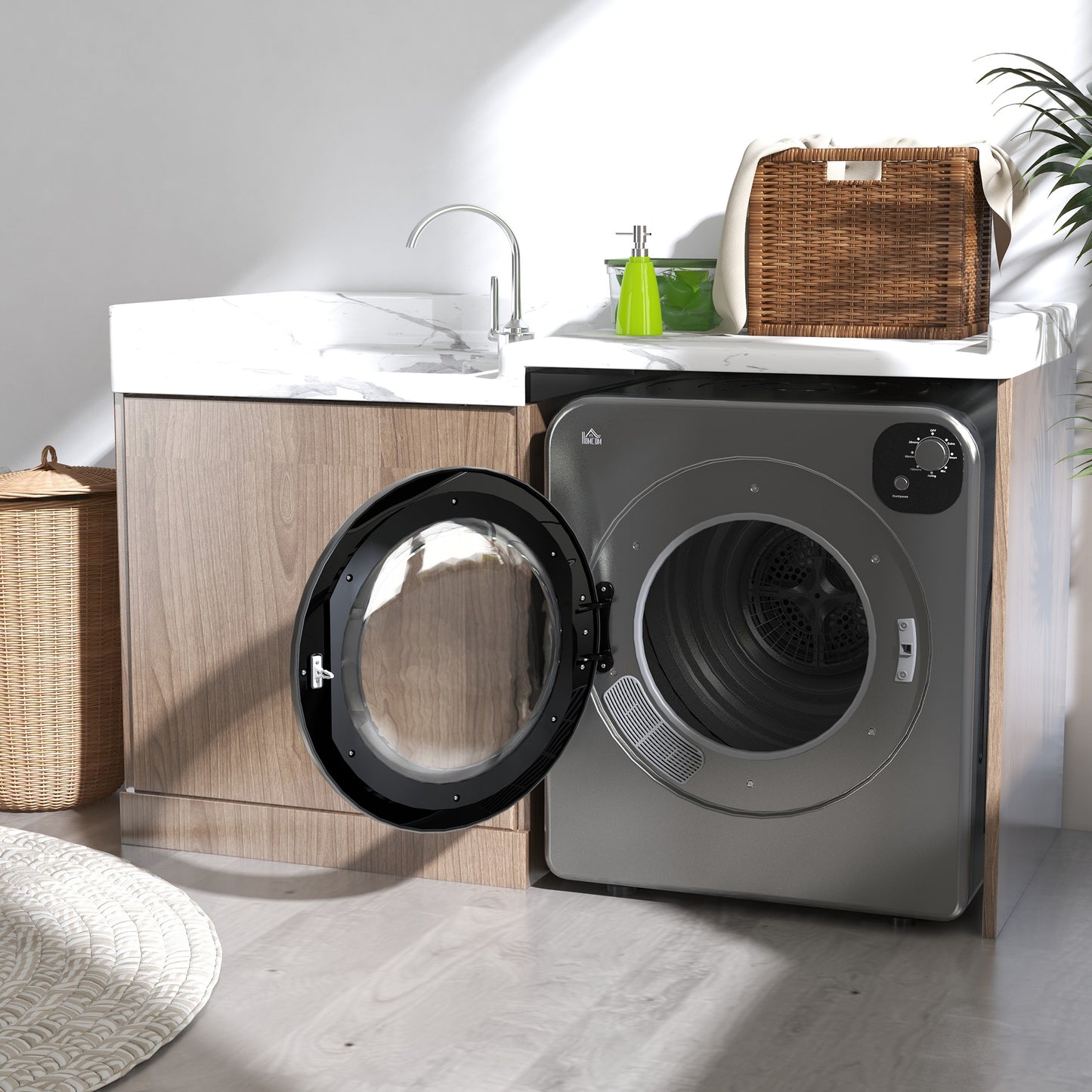 6kg Vented Tumble Dryer with 7 Dry Programmers for Small Spaces Grey