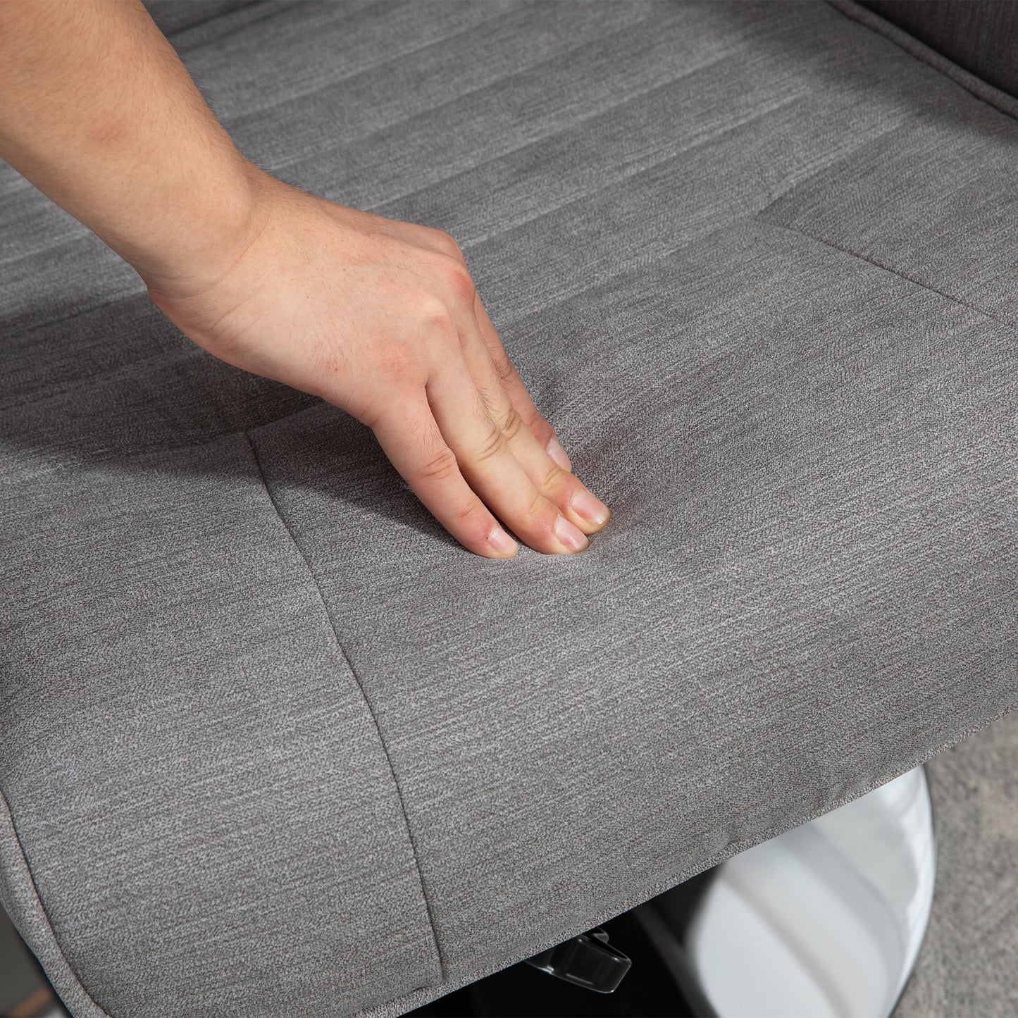 Upholstered Swivel Recliner Armchair with Ottoman, Grey